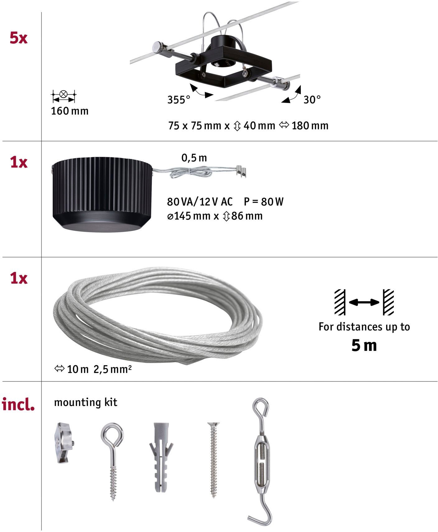 Paulmann LED Deckenleuchte »Mac II«, 5 flammig, Leuchtmittel GU 5,3 | ohne Leuchtmittel, GU 5,3