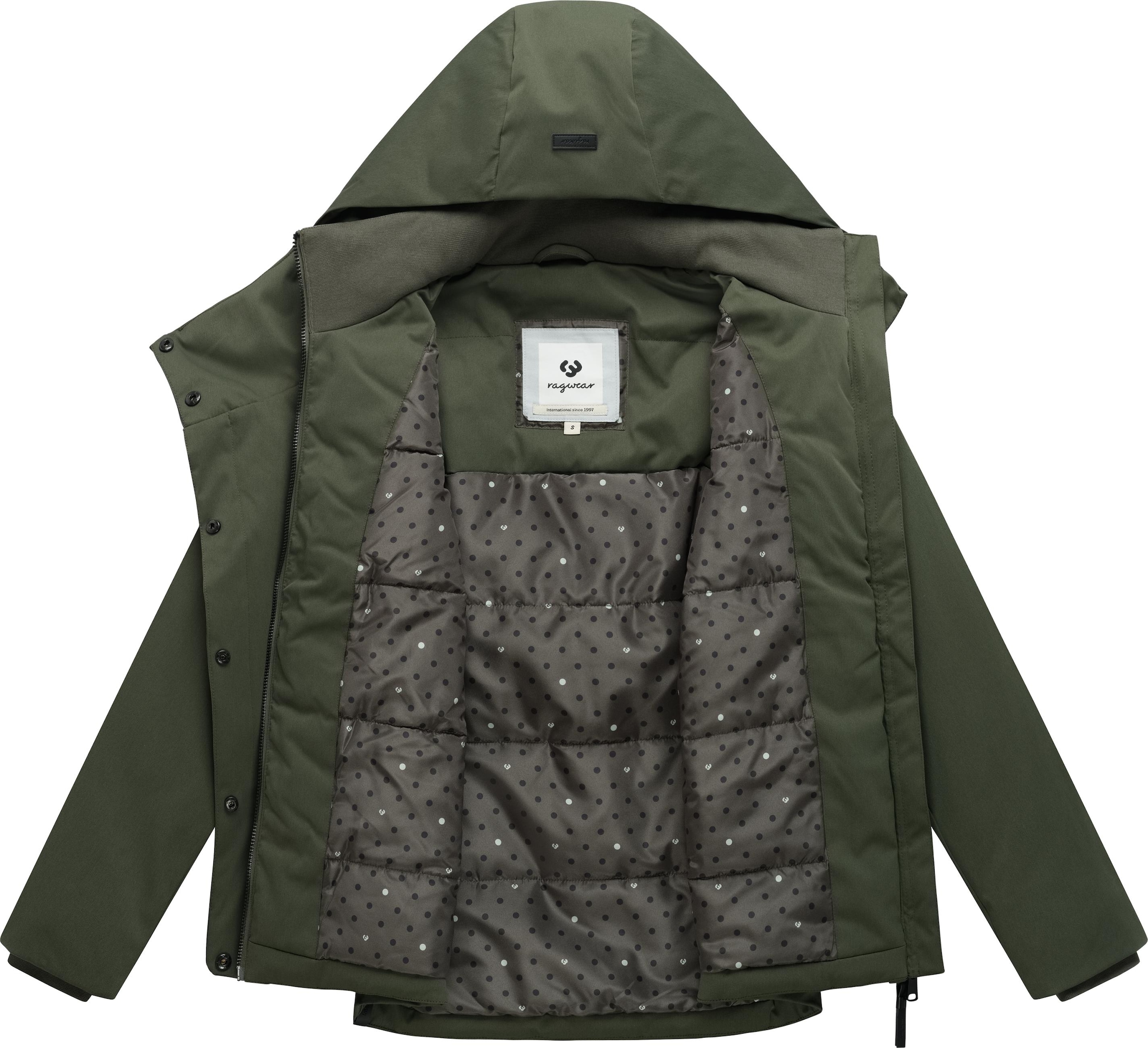 Ragwear Funktionsjacke »Funktionsjacke Pavleen Short Y« mit Kapuze Warme Damen Winterjacke mit Stehkragen und Kapuze