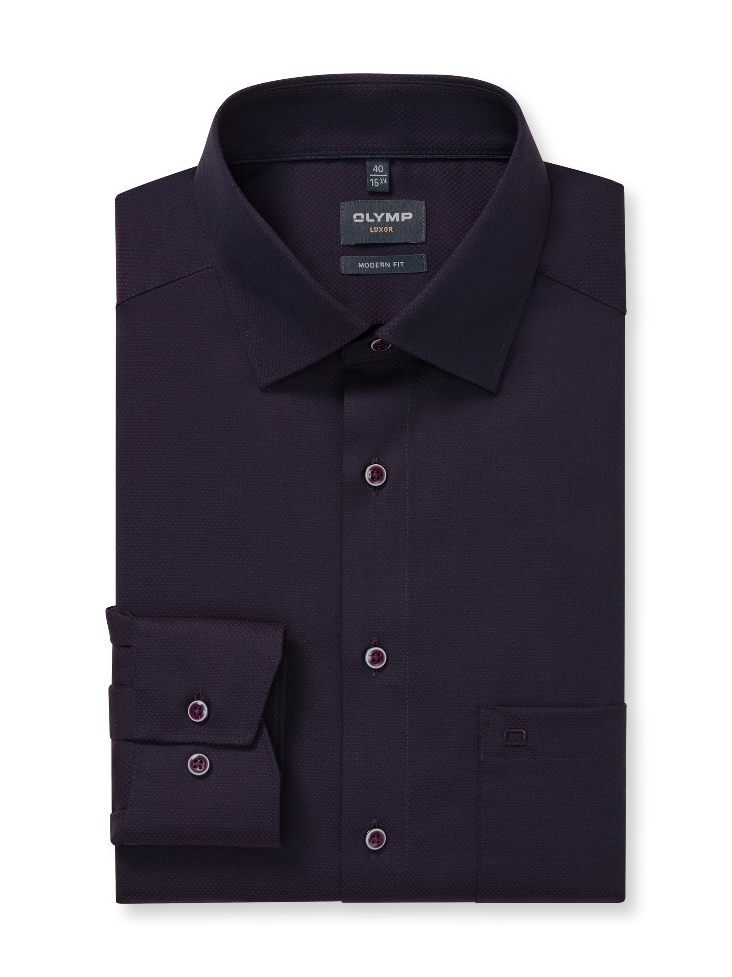 OLYMP Langarmhemd »Luxor« modern fit, New-Kentkragen. fein gemustert