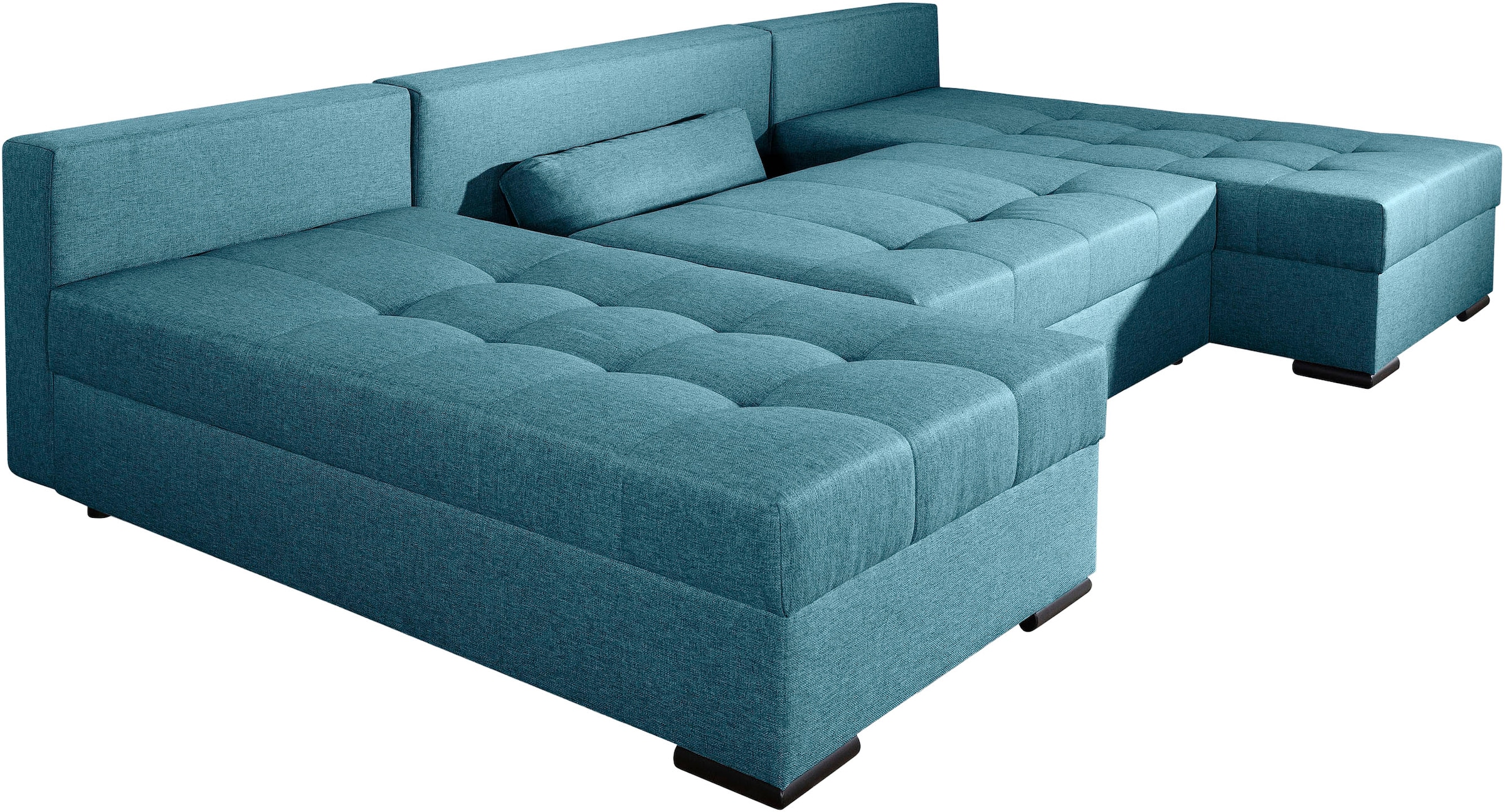 COLLECTION AB Wohnlandschaft »Josy, U-Form, Schlafsofa mit Bettkasten«, (Cord-/Mix), flexible Recamiere, Breite: 269cm, inklusive Rückenkissen