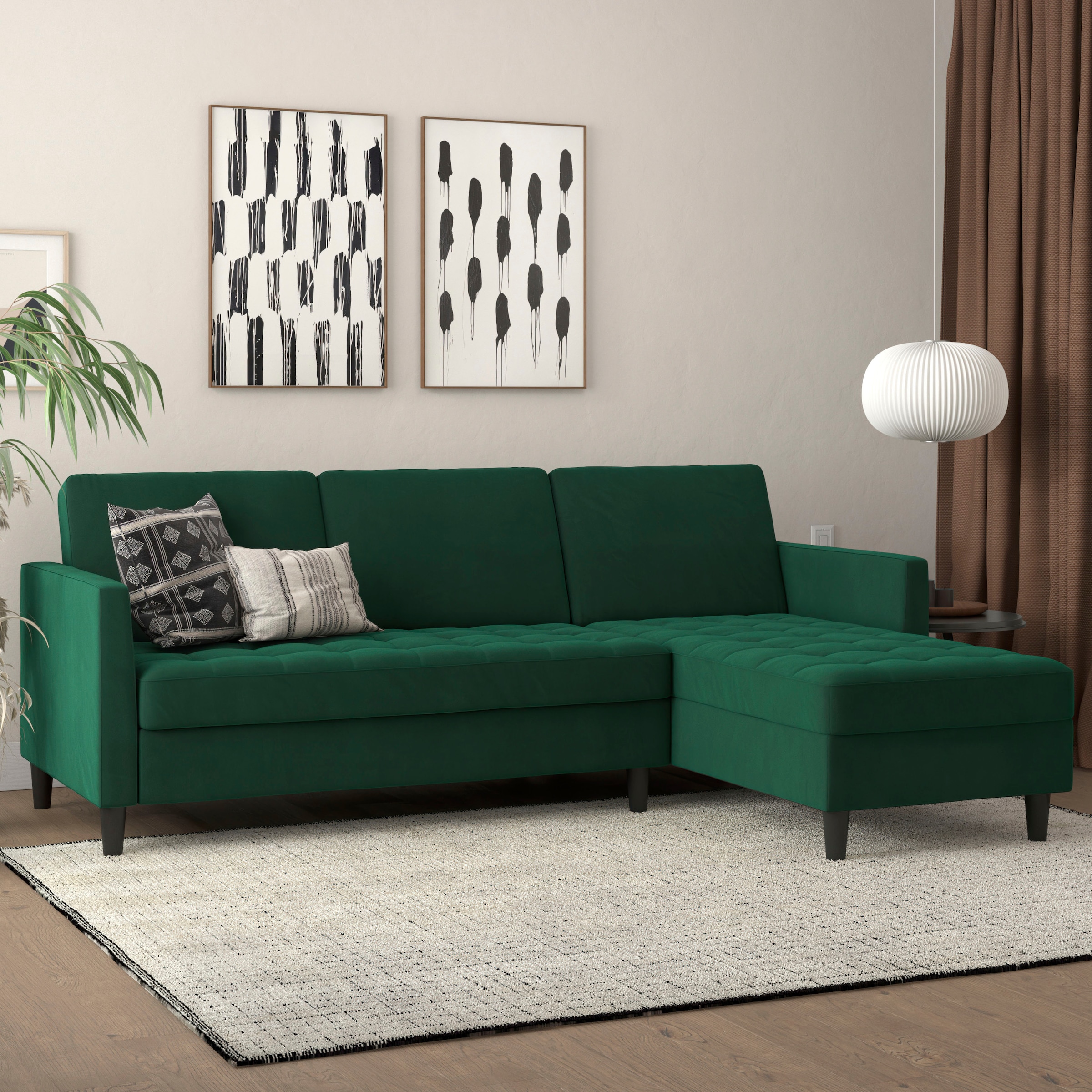 Dorel Home Ecksofa »Presley, L-Form,«, Ecksofa mit Bett-Funktion und Stauraum, verstellbare Rückenlehne
