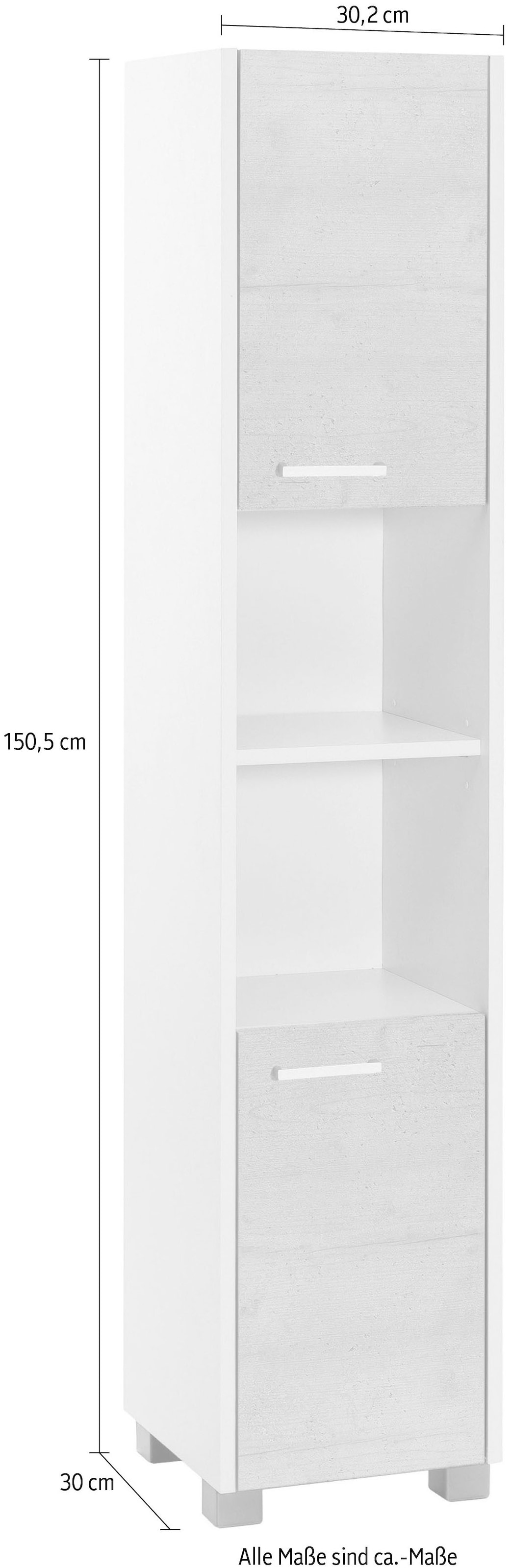 Schildmeyer Hochschrank »Laif, Breite 30 cm« Wechselbarer Türanschlag, hochwertige Metallbeschläge