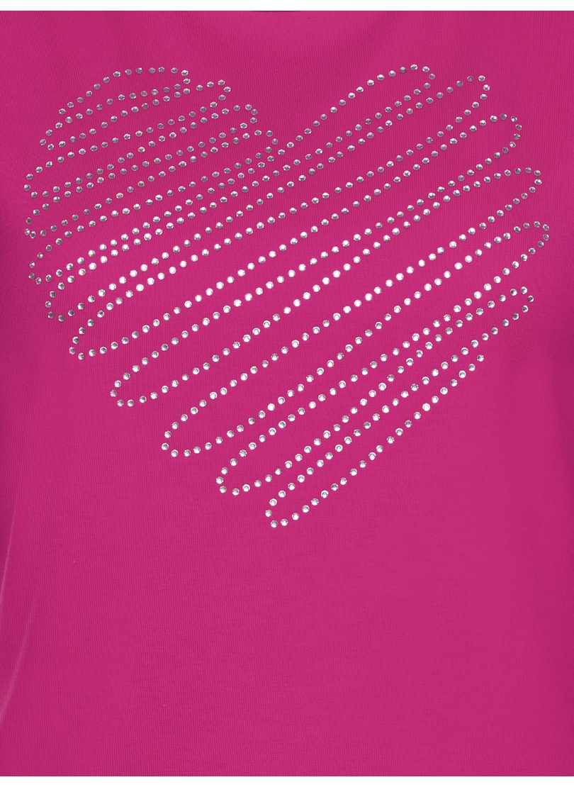 Trigema T-Shirt »TRIGEMA Slim Fit T-Shirt mit glitzerndem Herz-Printmotiv«, (1 tlg.)