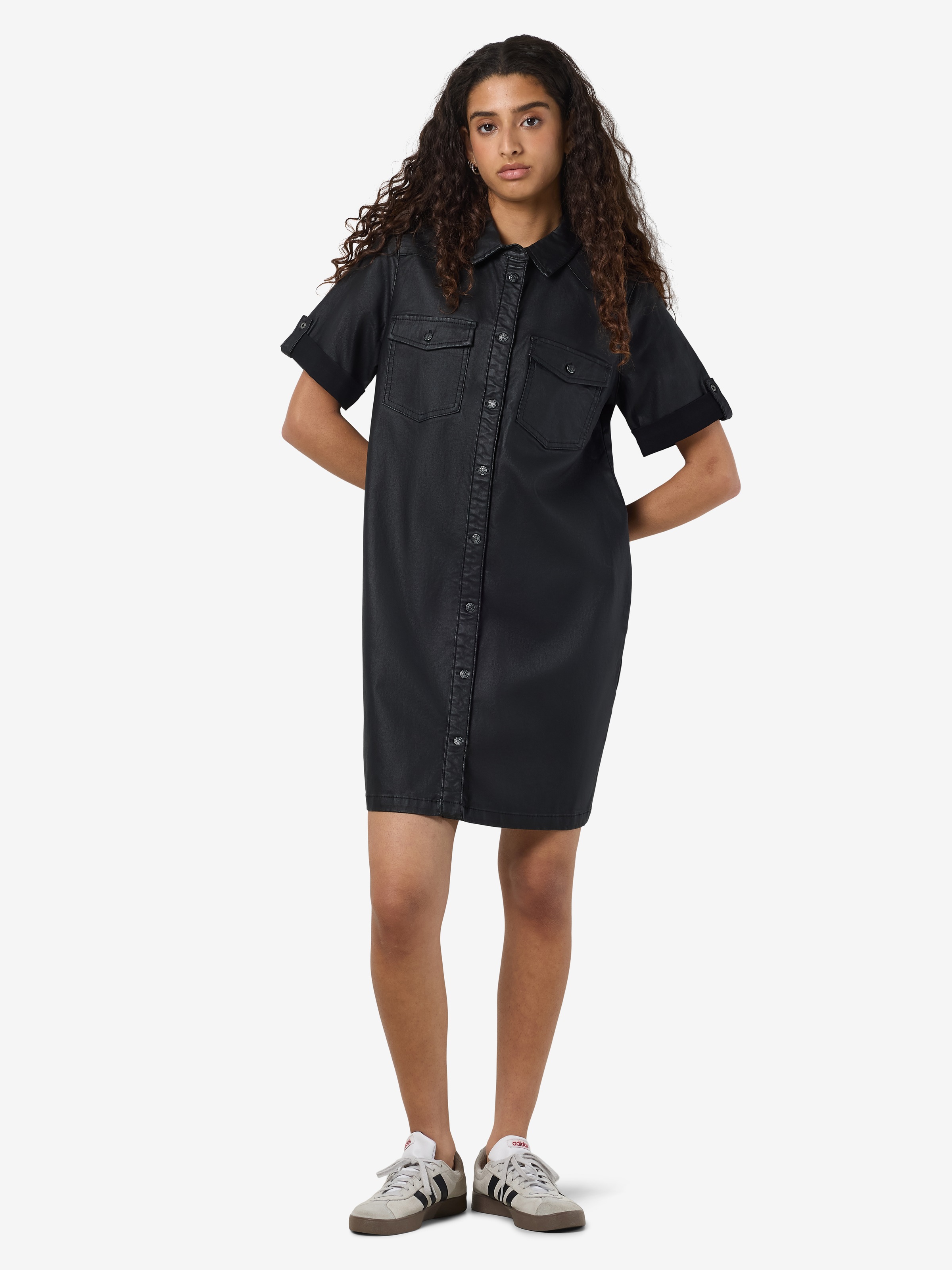Noisy may Minikleid »NMNEW SIGNE S/S COATED DENIM DRESS NOOS«