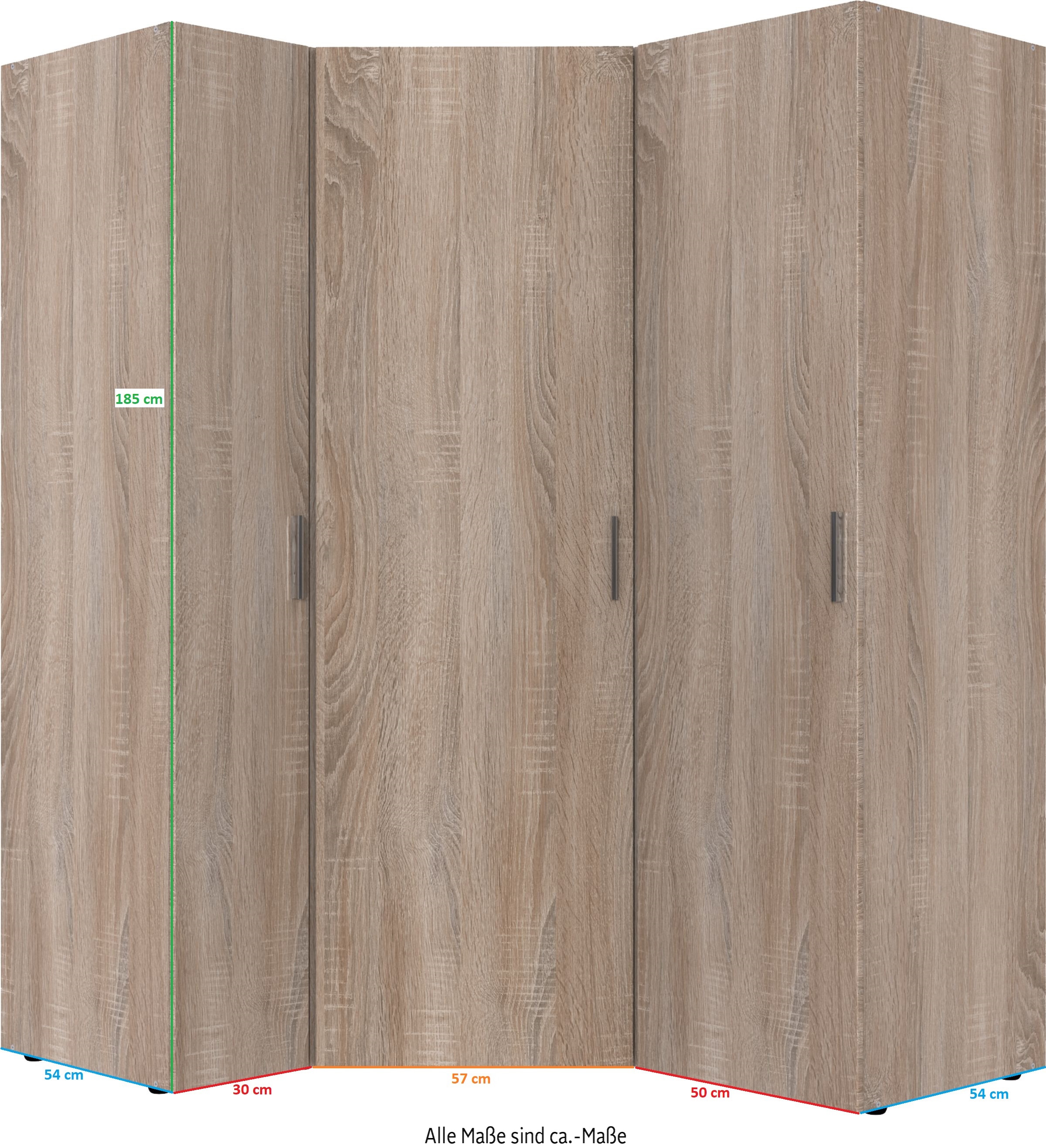 Wimex Schranksystem »Münster« Spar-Set, 3tlg: Eckschrank+ 2 Schränke 30cm und 50cm breit,  Mehrzweckschrank