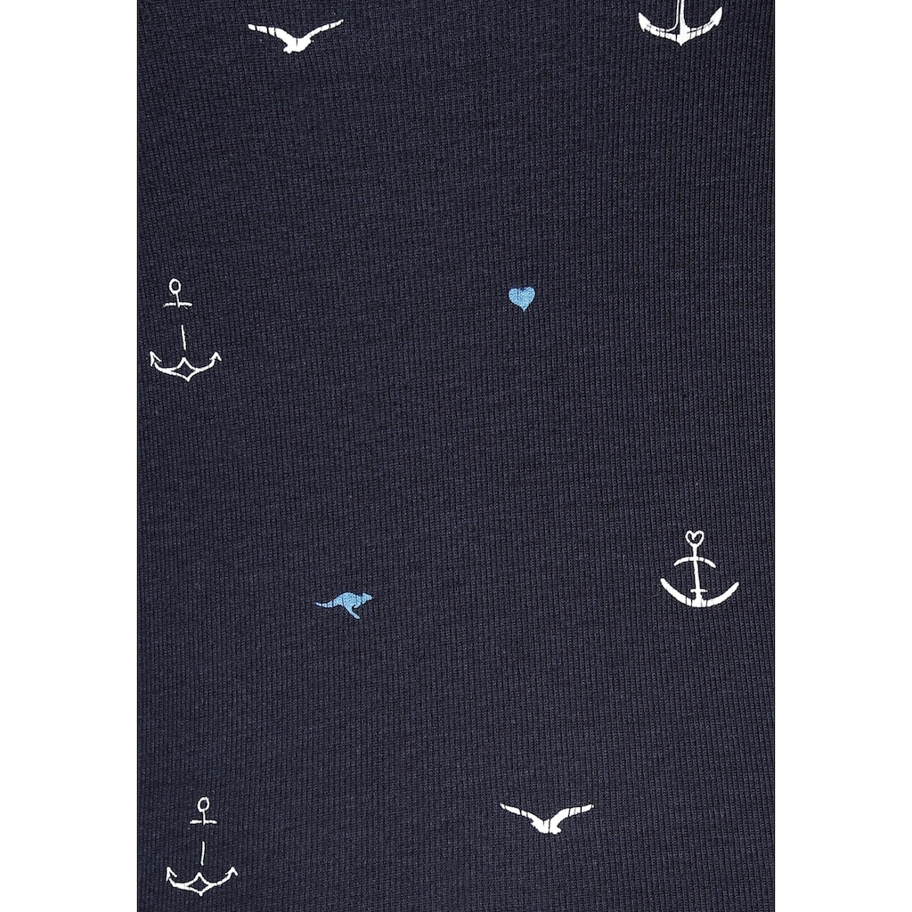 KangaROOS Poloshirt, mit maritimem Allover-Print