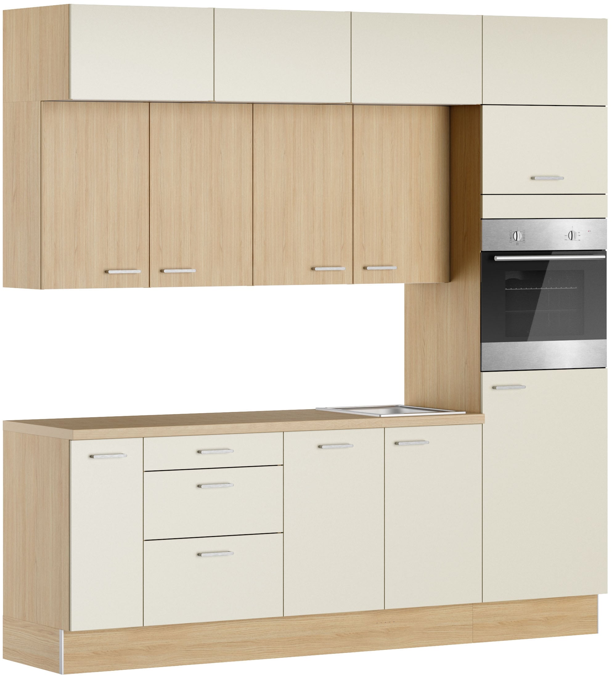 KOCHSTATION Küchenzeile »KS-Lucy« Breite 240 cm, Soft-Close, inkl. Zubehör, wahlweise mit Geschirrspüler