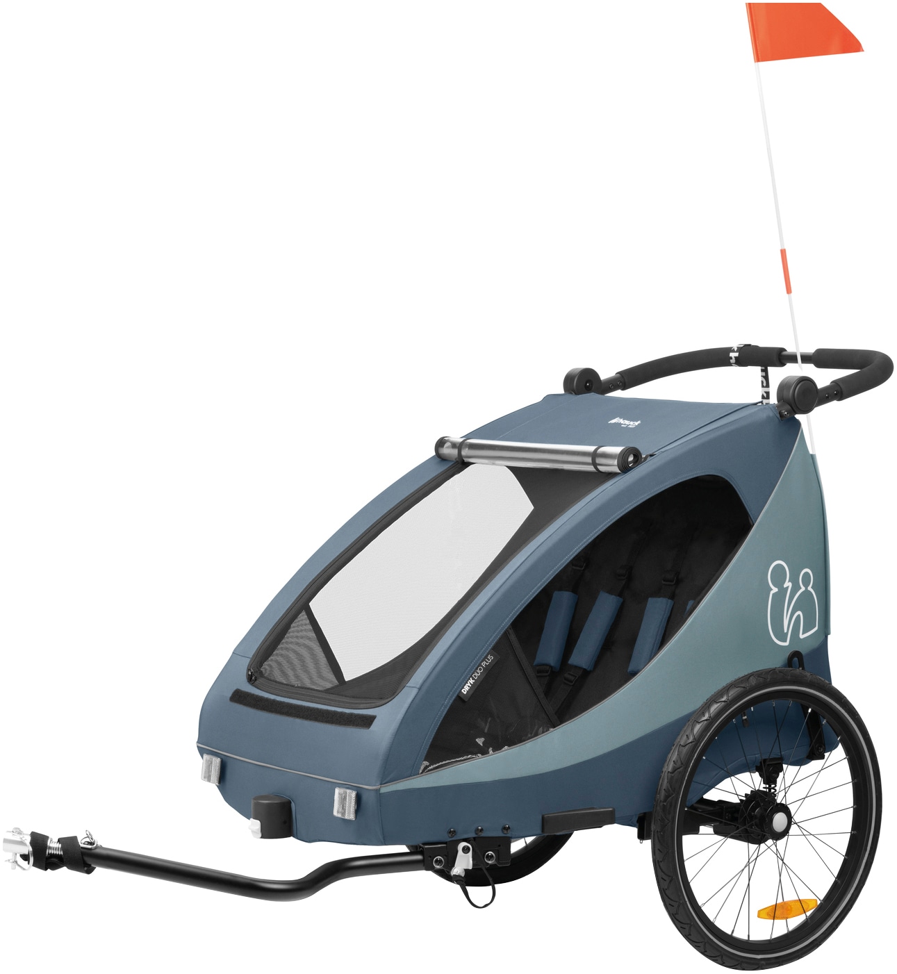 Fahrradkinderanhänger »2in1 Bike Trailer und Buggy Dryk Duo Plus, dark blue«, für 2...