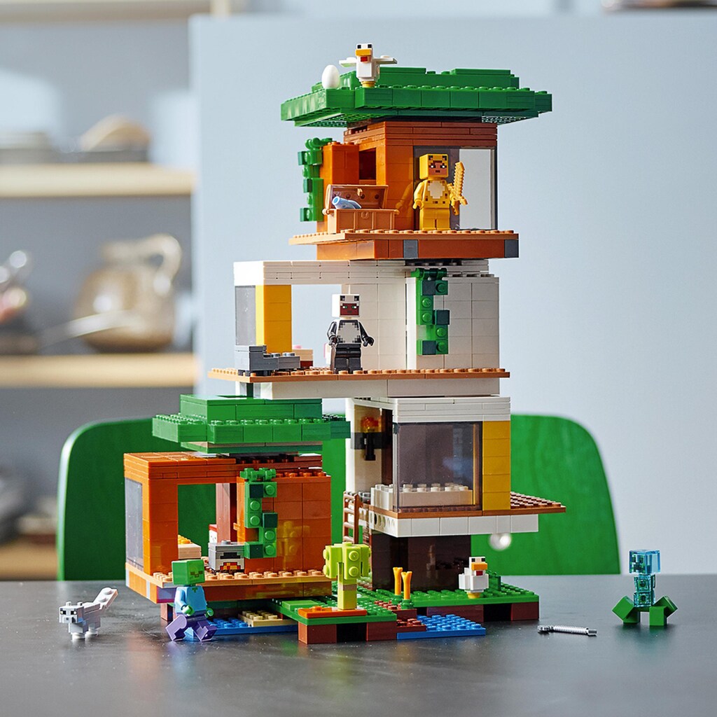 LEGO® Konstruktionsspielsteine »Das moderne Baumhaus (21174), LEGO® Minecraft™«, (909 St.)