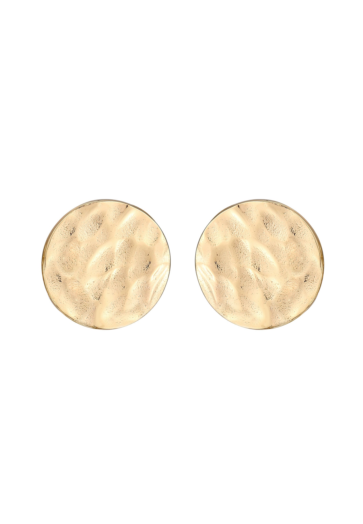 Kuzzoi Paar Ohrstecker »Ohrringe Ohrstecker Plättchen Gehämmert 375 Gelbgold«