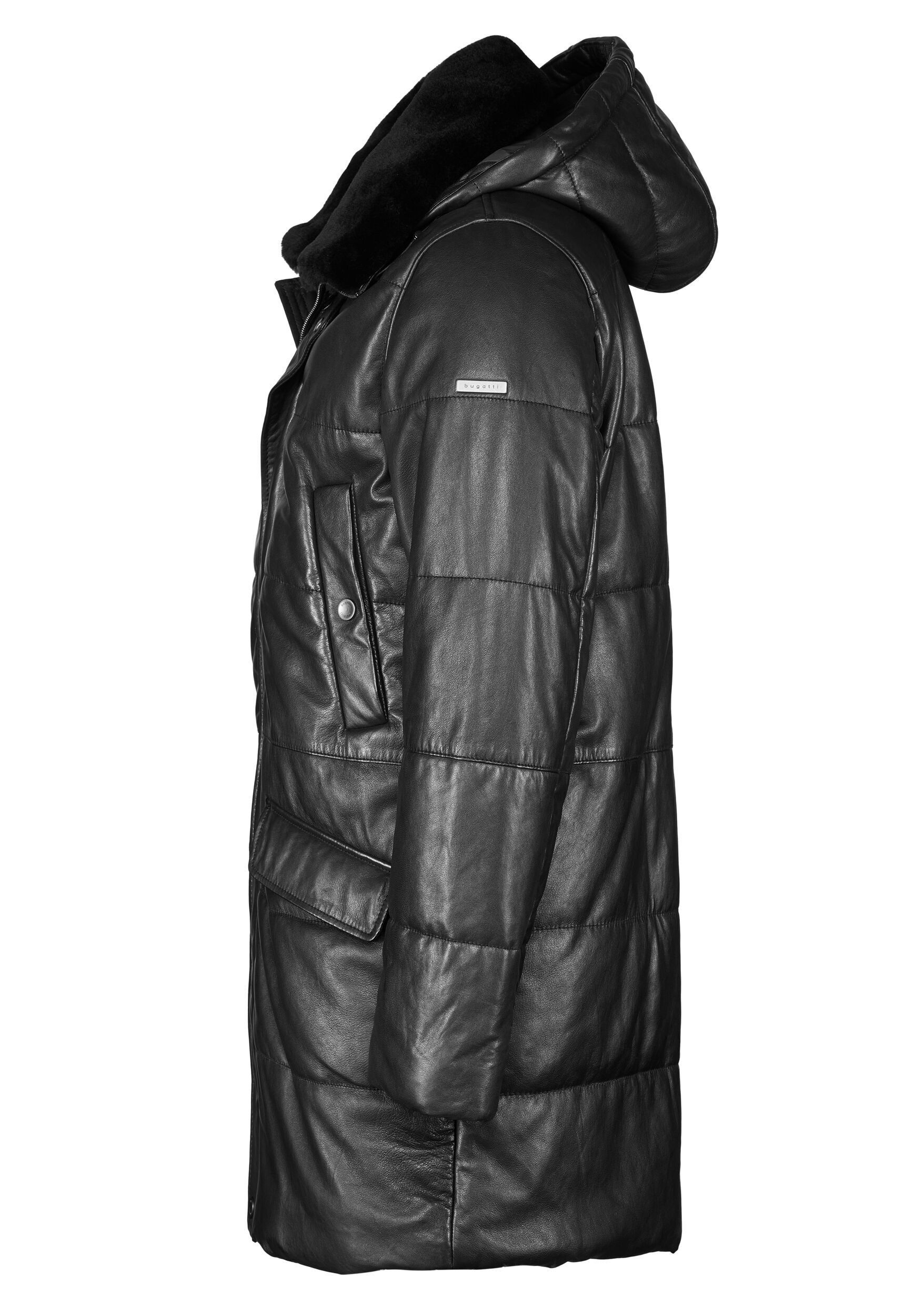 bugatti Lederjacke »BUTREMO« mit Kapuze aus weichem Leder