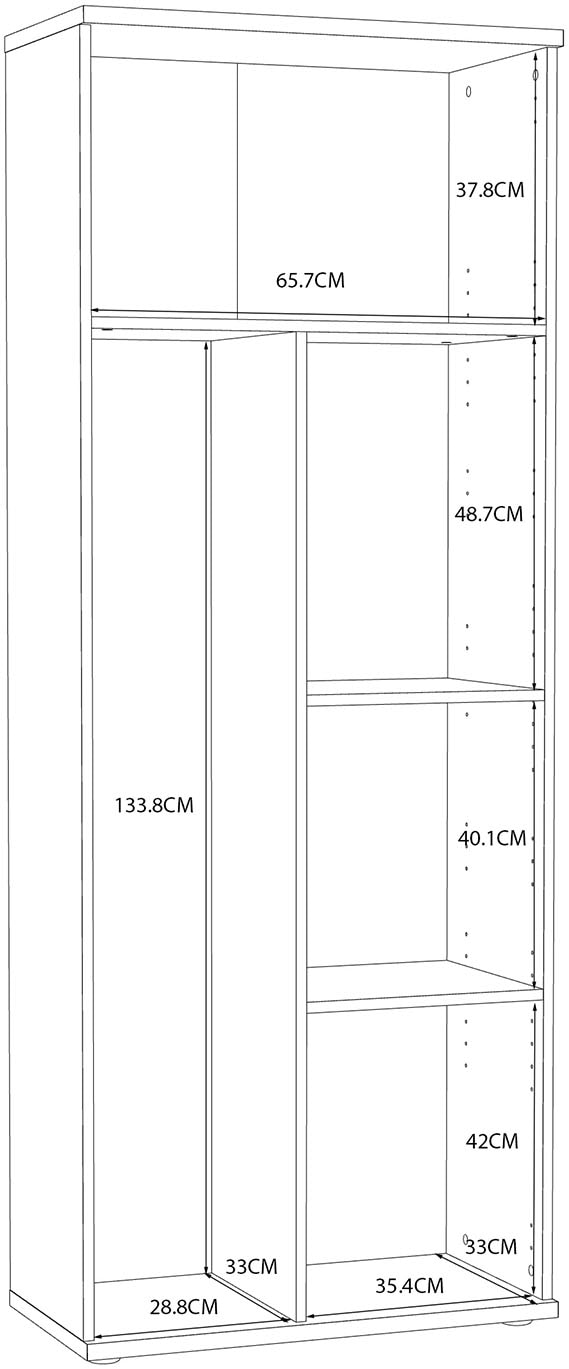 FORTE Mehrzweckschrank »Platzsparend und kompakt, Stauraum« B/H/T 68,9/179,1/34,8 cm