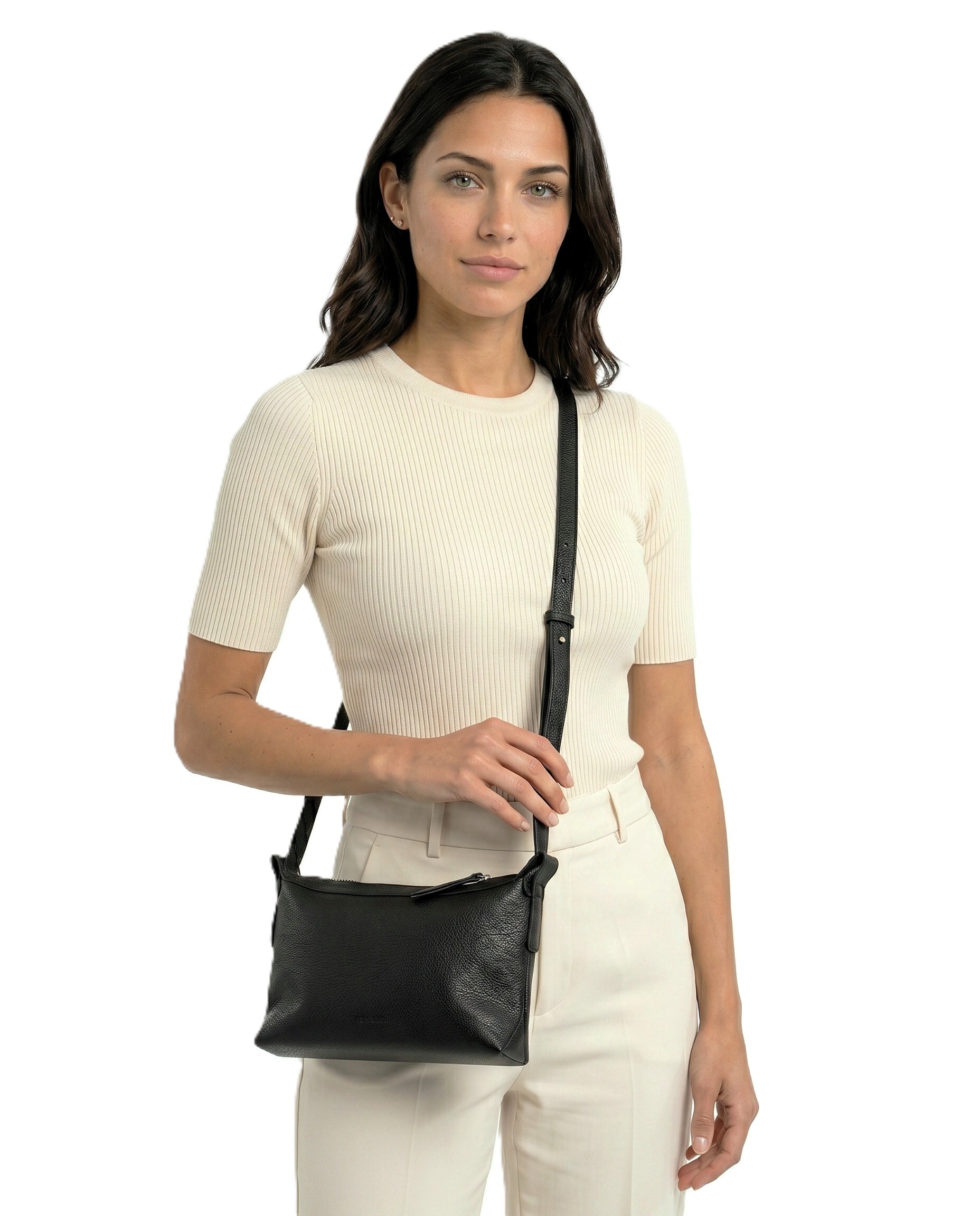 Cluty Umhängetasche echt Leder, Made in Italy