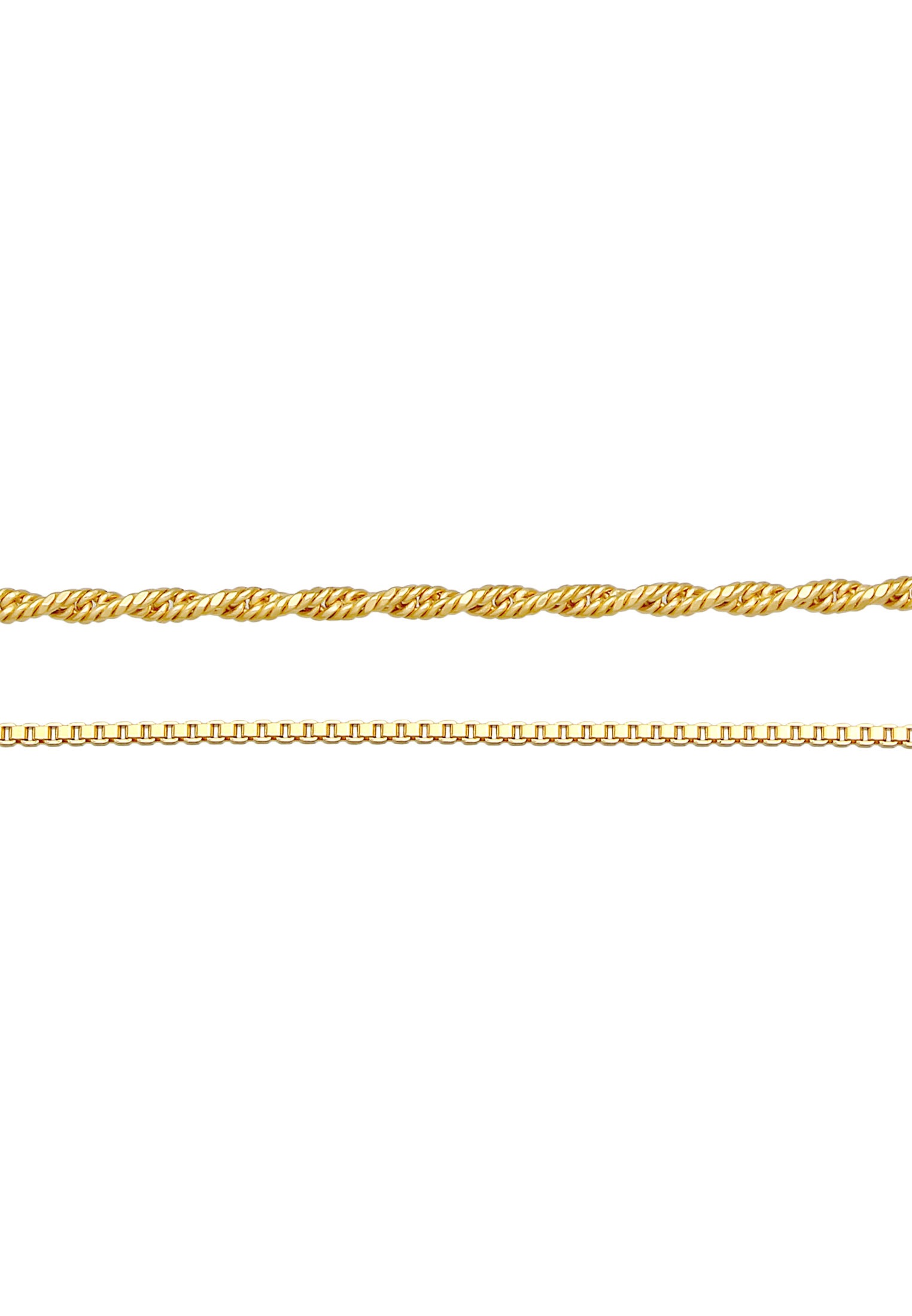 Elli Premium Ketten-Set »Halskette Choker Kordelkette Veneziakette (2 tlg) 925 Silber«