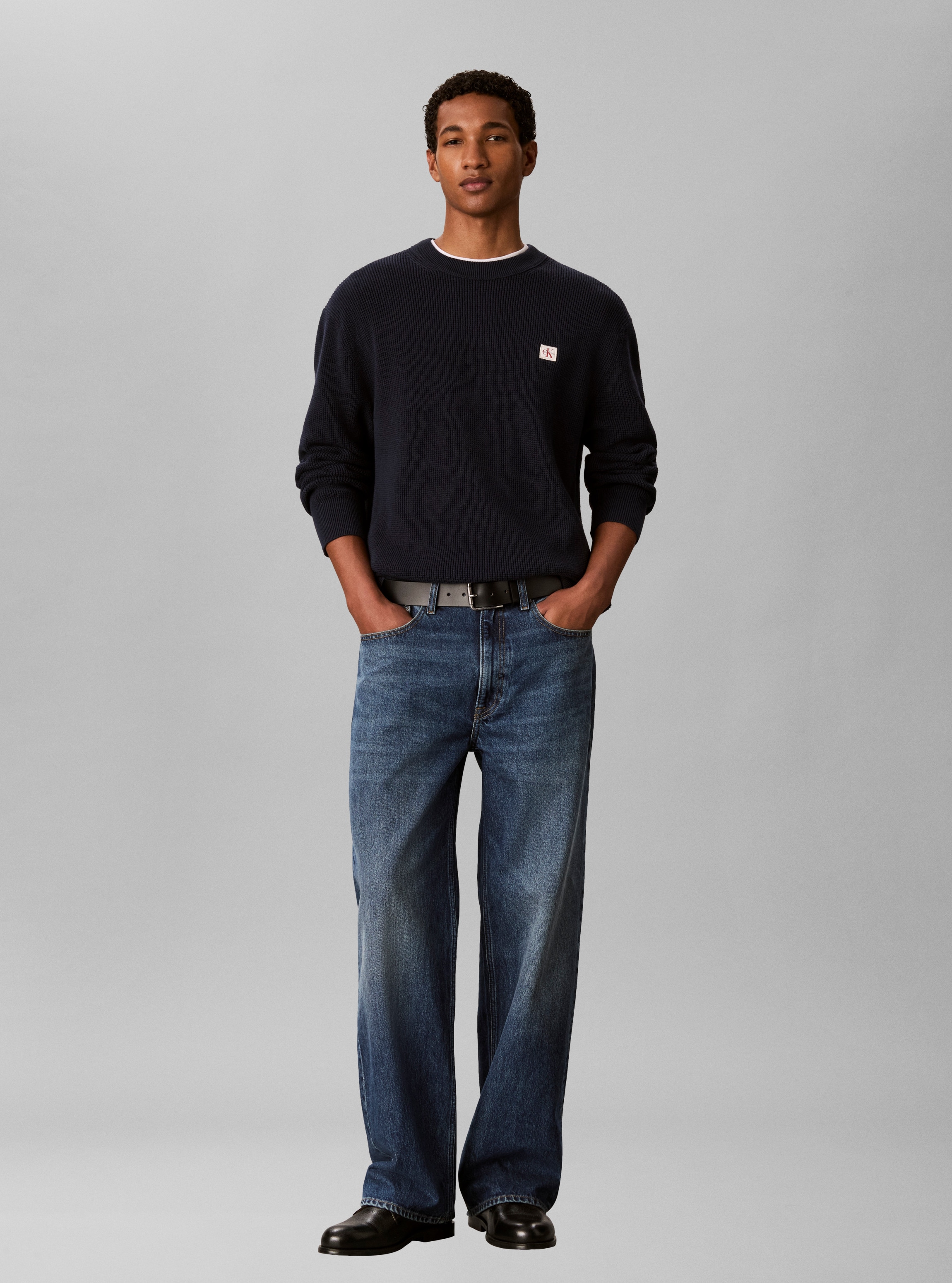 Calvin Klein Jeans Strickpullover Strukturstrick, Regular Fit