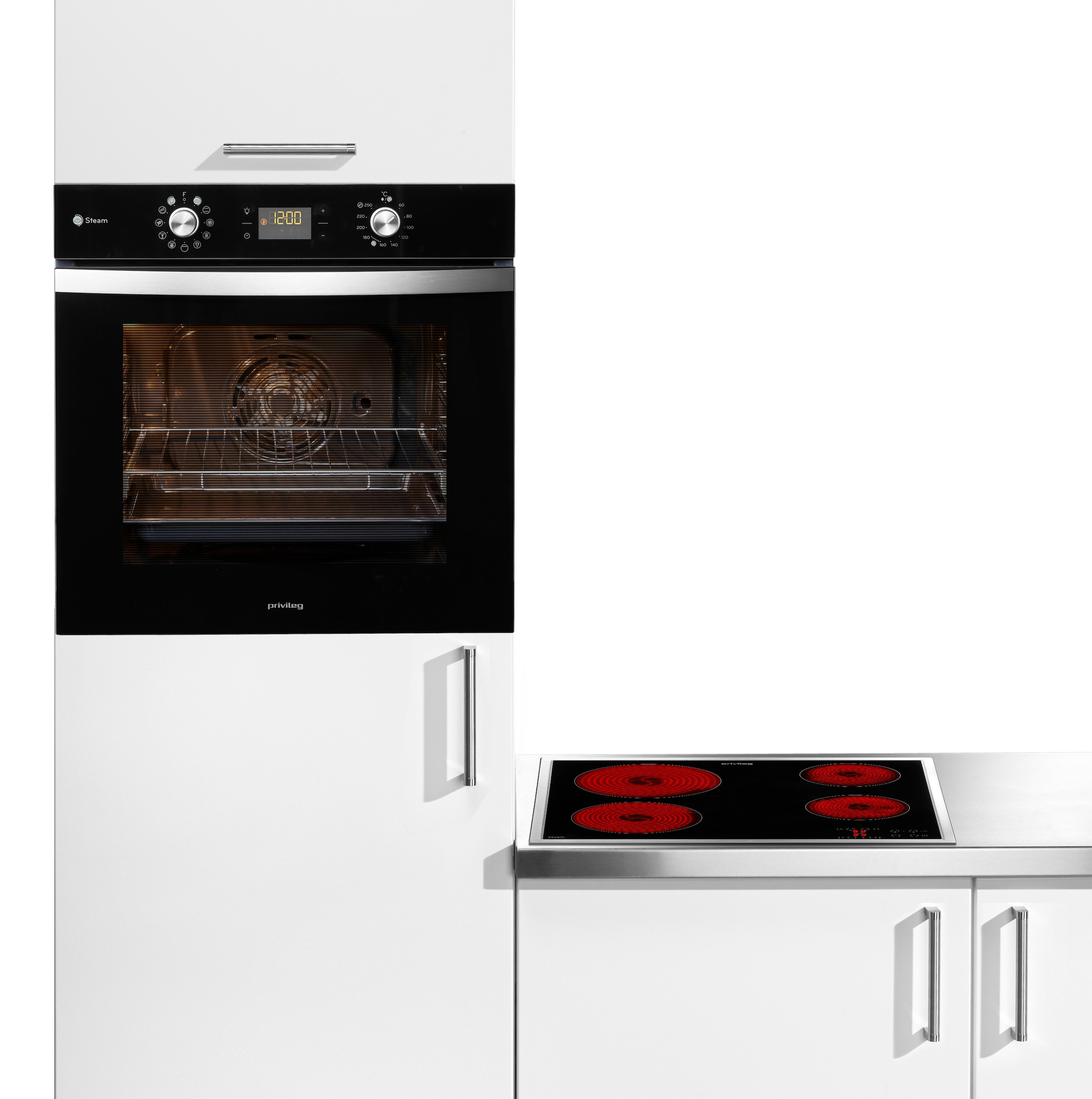 Backofen-Set »PBWK3 JH8S BLG«, mit 1-fach-Teleskopauszug, Hydrolyse