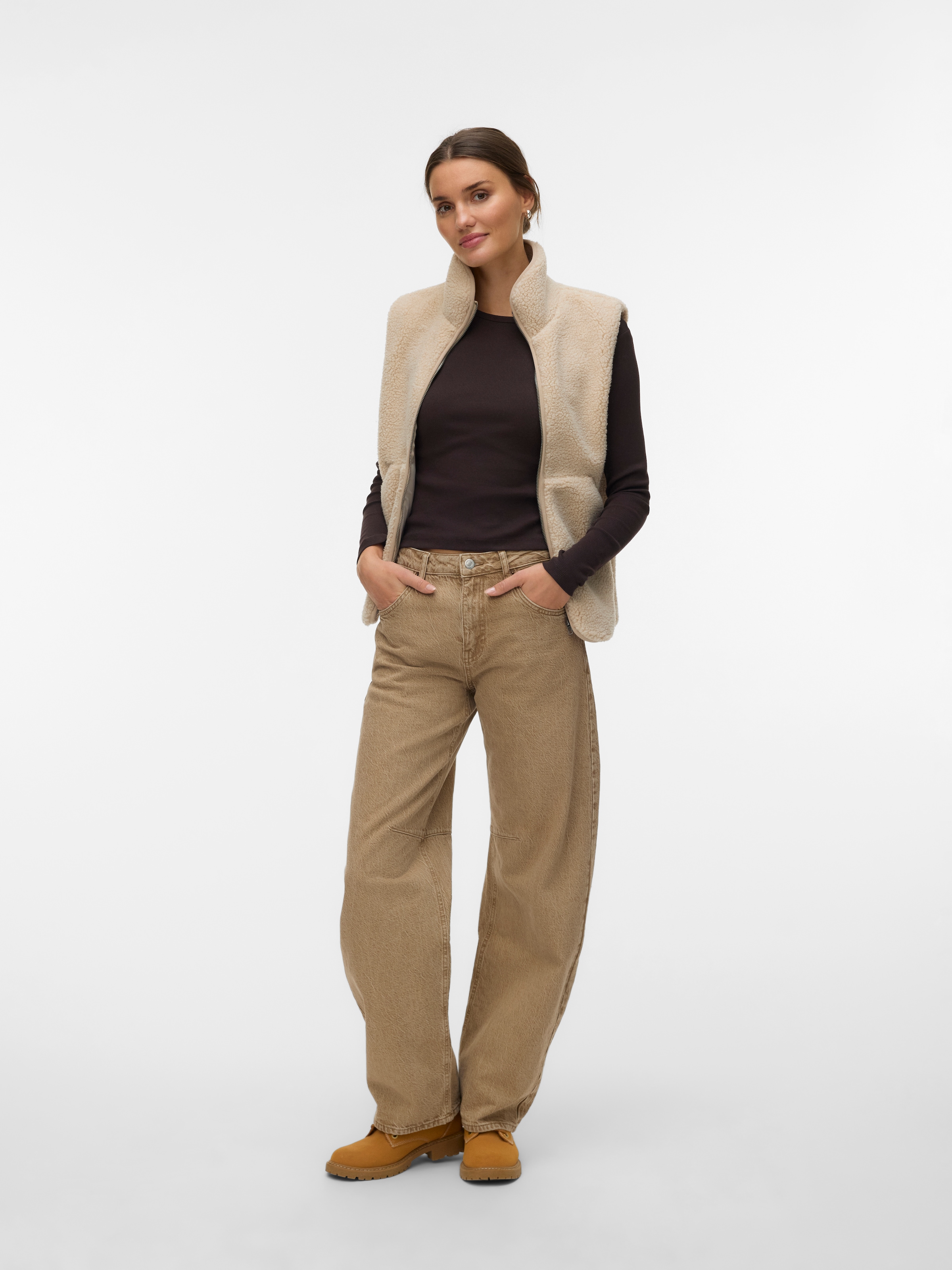 Vero Moda Plüschweste »VMJOSEFINE SL TEDDY ZIP VEST EXP« Kunstfaser