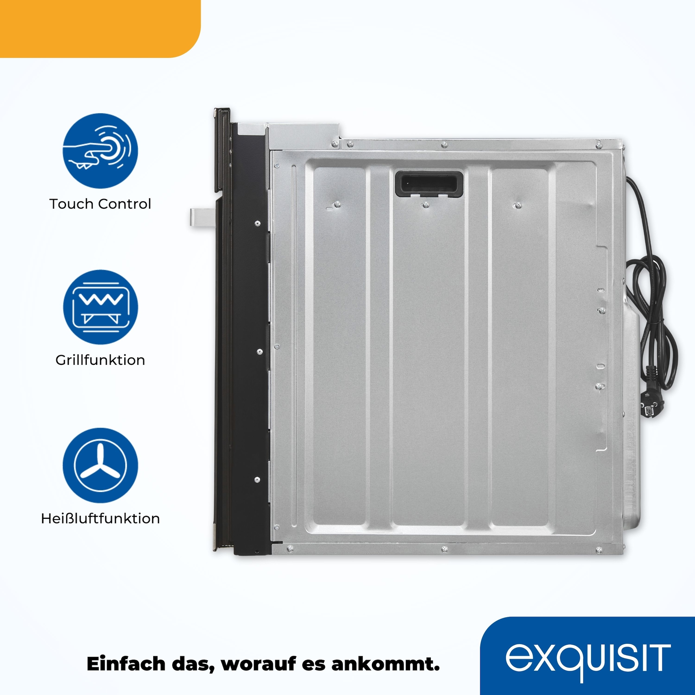 exquisit Backofen  »EBE76-9-H-020 inox«, mit 1-fach-Teleskopauszug