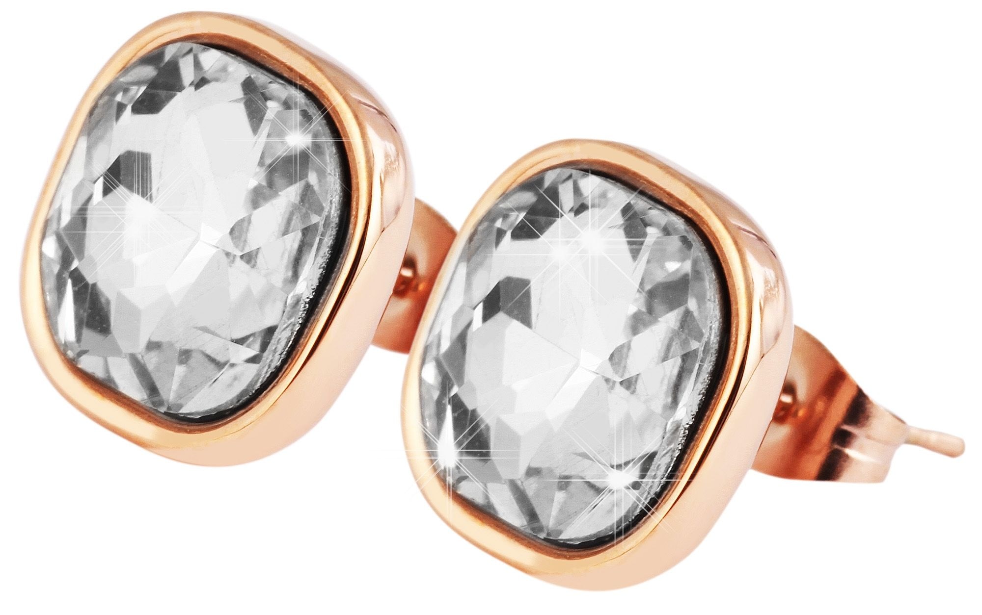 Adelia´s Gliederkette »Damen Halskette ¿ Ankerkette aus Edelstahl mit Strass Steinchen 43+5«