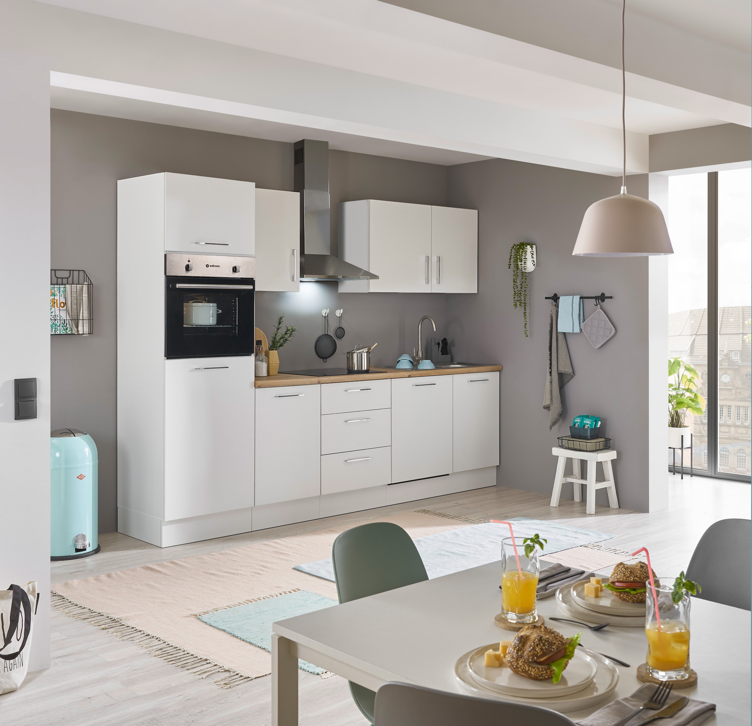 BASIC by Balculina Küchenzeile »Turin«, Breite 280 cm, wahlweise mit E-Geräten