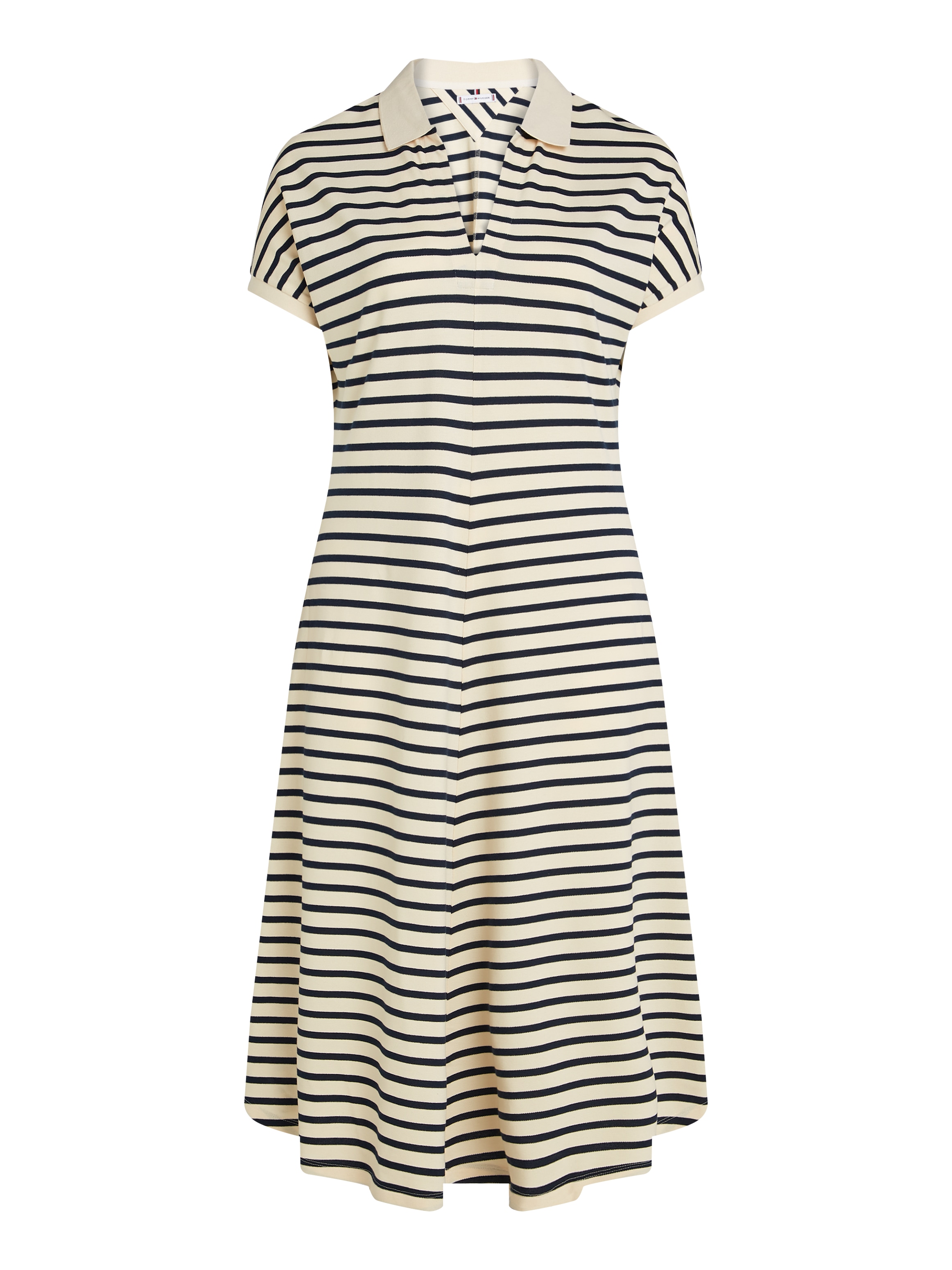 Tommy Hilfiger Curve Midikleid »CRV LYOCELL OPEN-NK MIDI DRESS«, in Großen Größen, Logostickerei, V-Ausschnitt