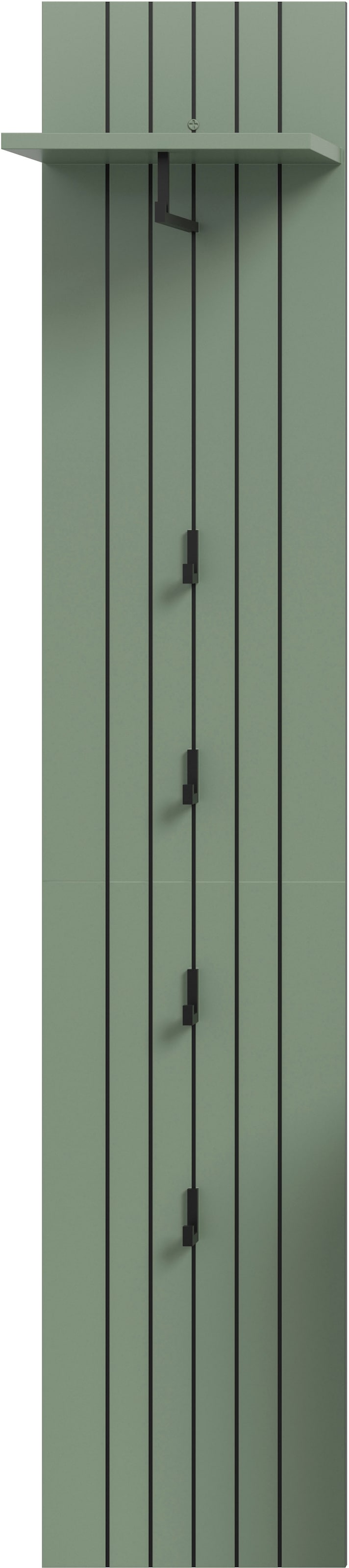 INOSIGN Garderobenpaneel »TATIO, Rillenfräsung, 4 Haken, 1 Kleiderstange, 1 Ablageboden« 1 Stk. tlg. Garderobenpaneel, Garderobe, Flur, Diele