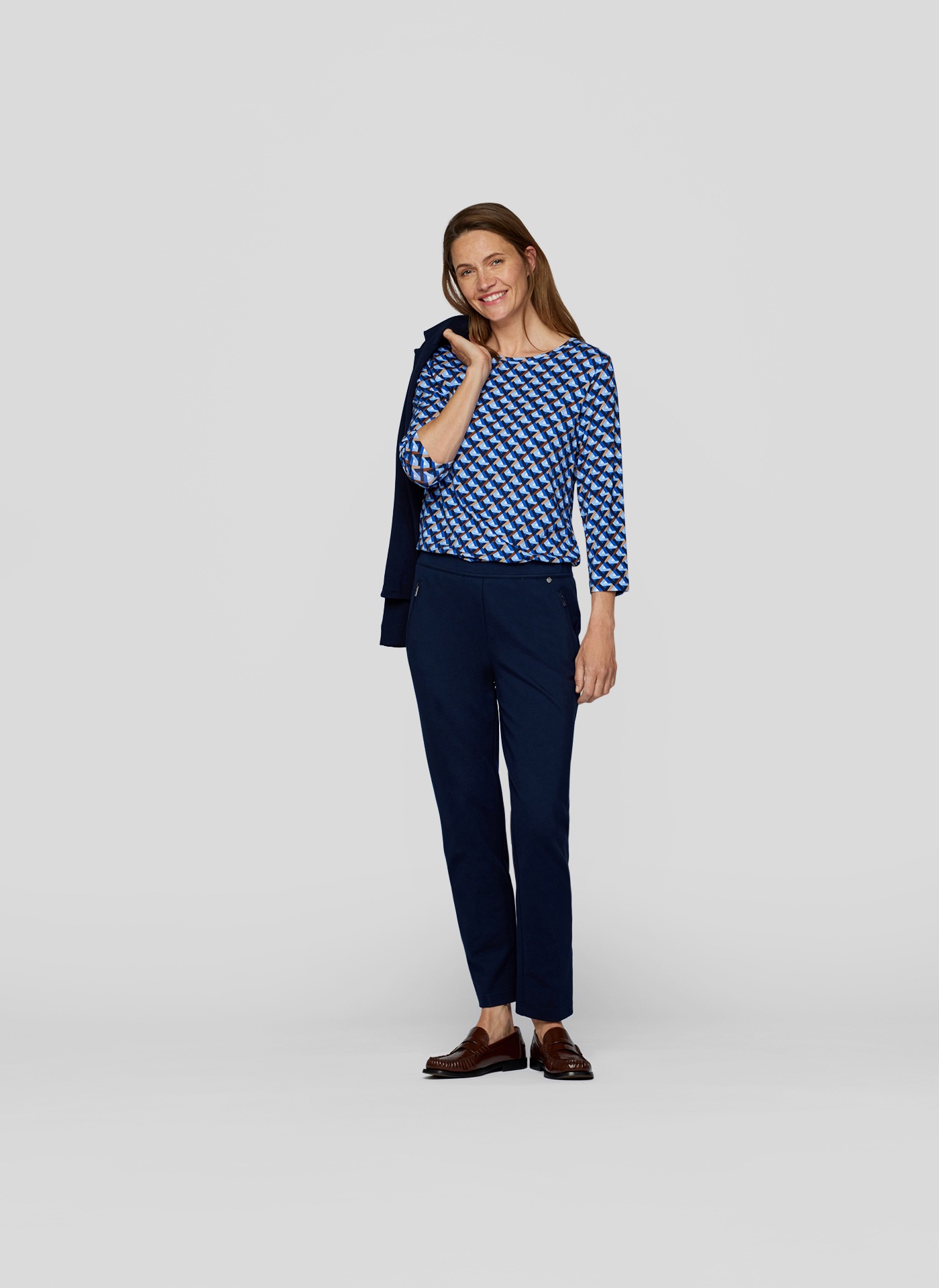 Rabe 3/4-Arm-Shirt, mit grafischem Muster