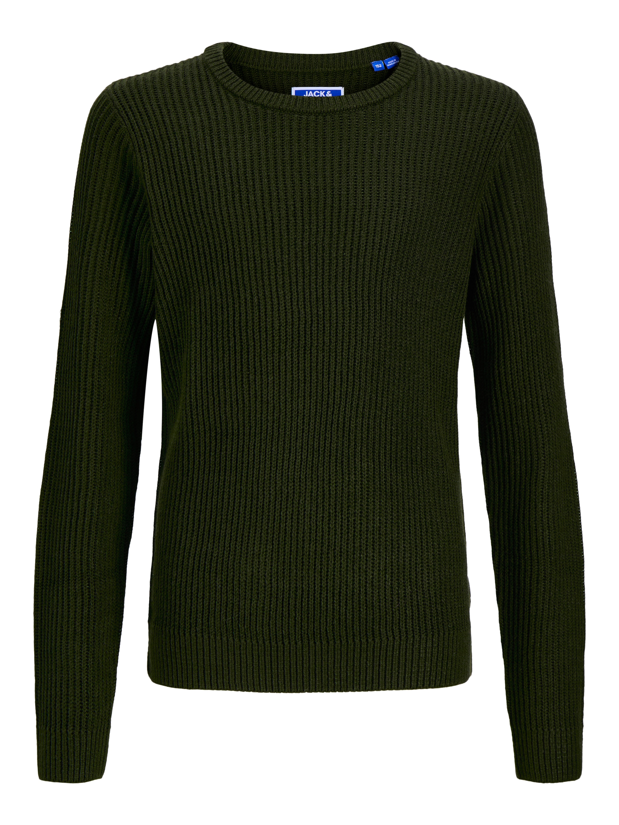 Jack & Jones Junior Rundhalspullover »JJPANNEL KNIT CREW NECK AW26 JNR« Materialmix, regular fit