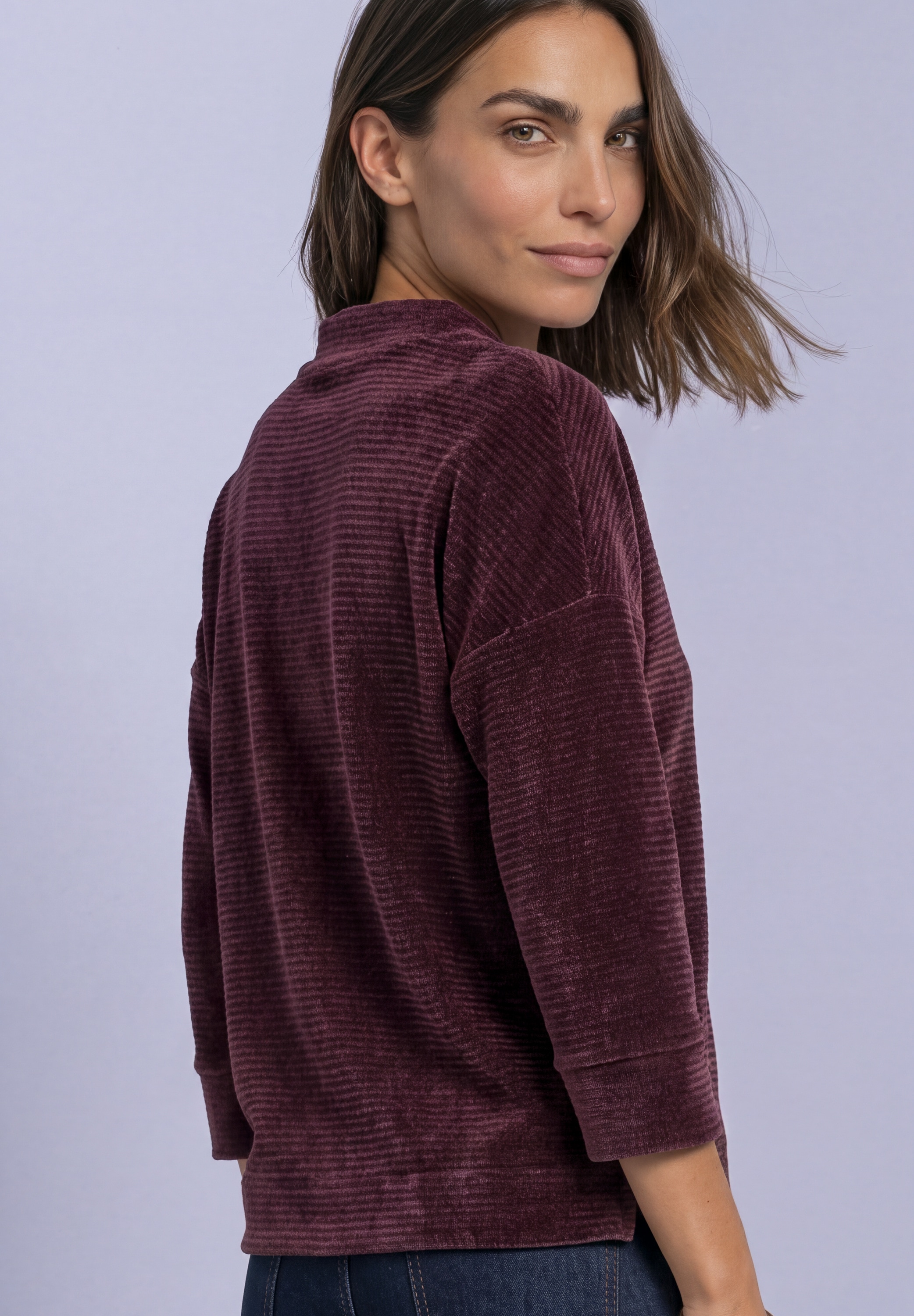 STREET ONE Langarmshirt 3/4-Arm Shirt mit U-Boot-Ausschnitt