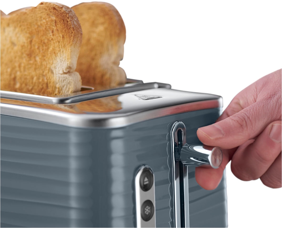 RUSSELL HOBBS Toaster »Inspire 24373-56 Grau«, 2 Schlitze, 1050 W, mit hochwertiger Hochglanz-Struktur, extra breite Toastschlitze