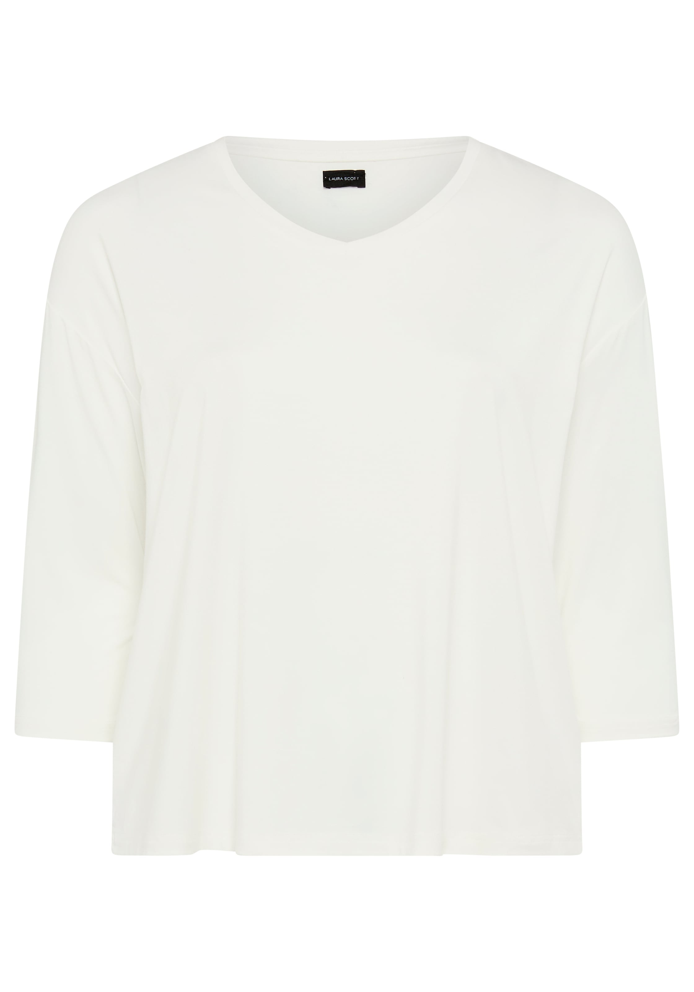 Laura Scott CURVE 3/4-Arm-Shirt, mit V-Ausschnitt und lockerer Passform – GROSSE GRÖSSEN