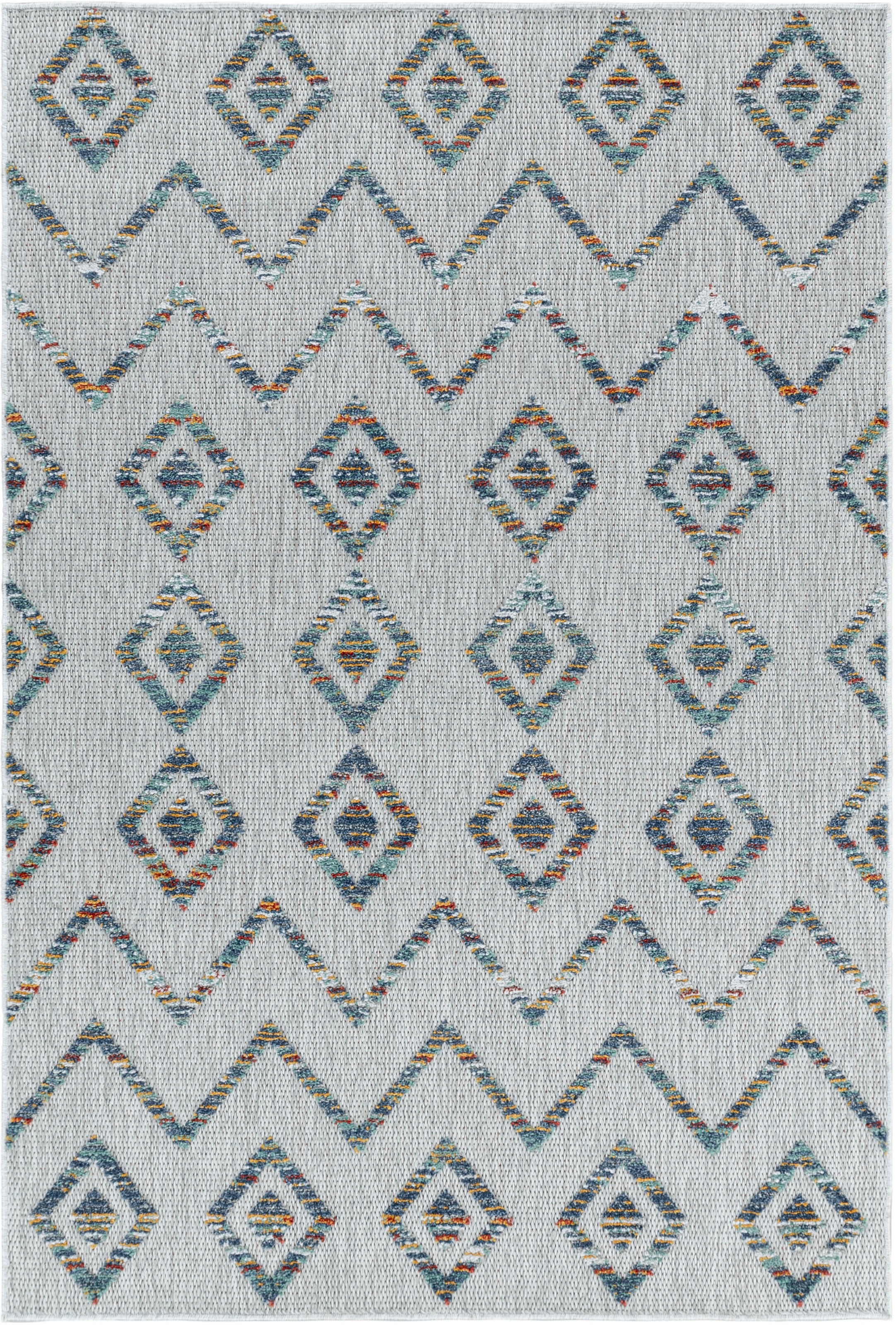 Ayyildiz Teppiche Teppich »BAHAMA 5152«, rechteckig, 8 mm Höhe, Läufer, Flachflor mit Hoch-Tief-Struktur, In-und Outdoor geeignet