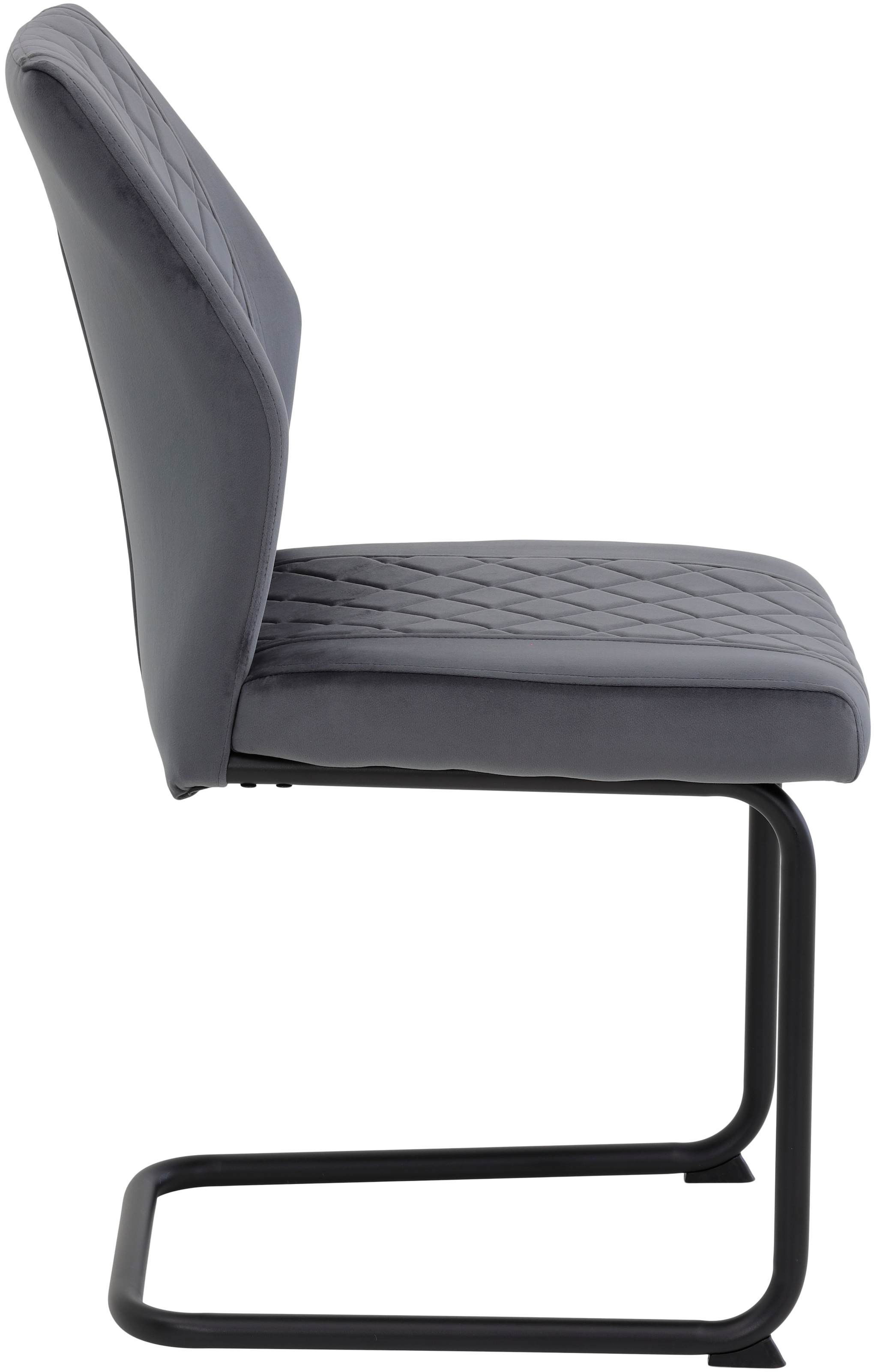 HELA Freischwinger »Freischwinger DALLAS 140kg belastbar, mit Rautensteppung«, (Set), 2 St., Samtvelours VELVET, Esszimmerstuhl, Rücken und Sitz ergonomisch gepolstert