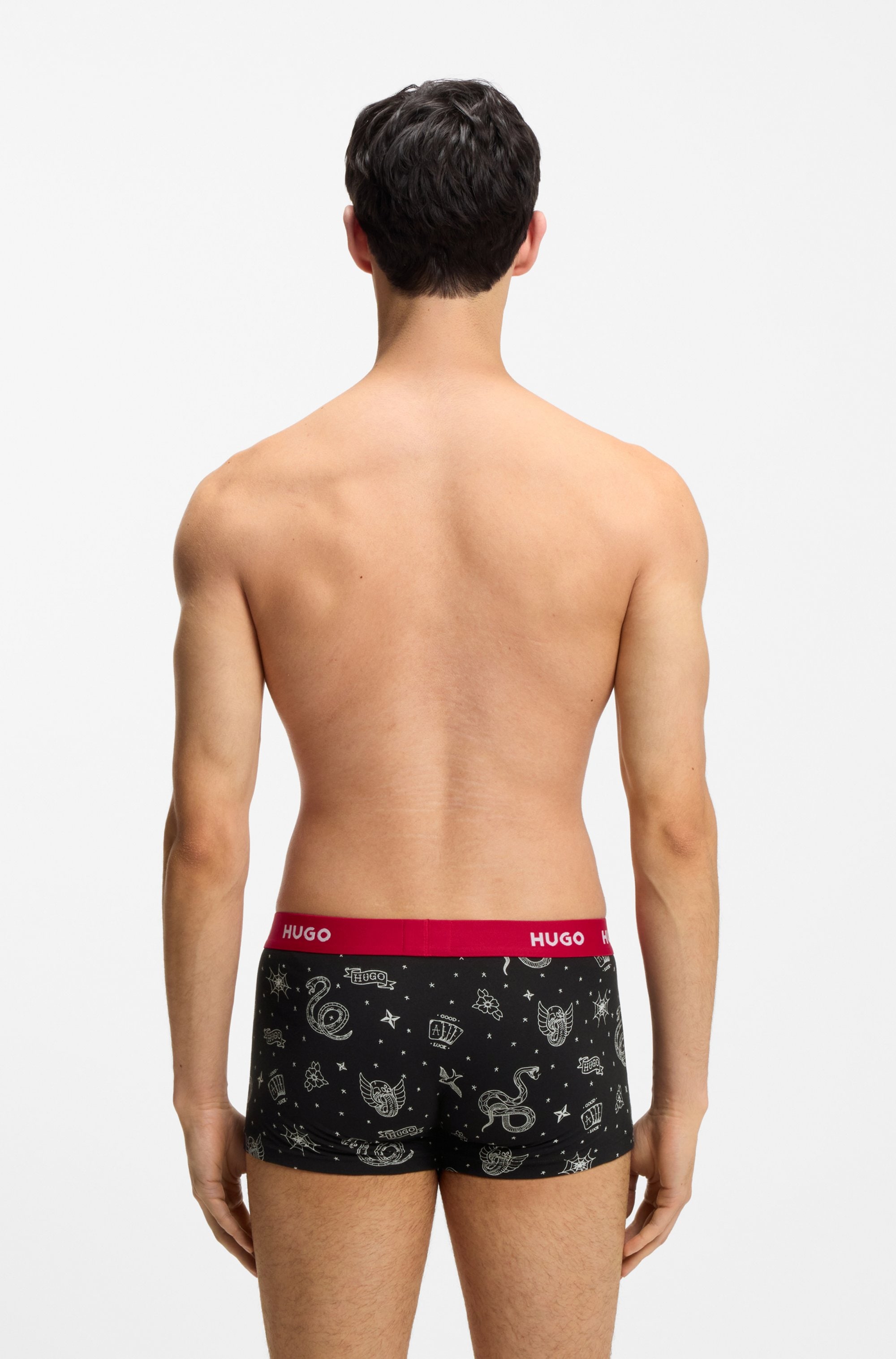 HUGO Underwear Trunk »TRUNK TRIPLET DESIGN« Packung, 3 Stk. mit Logobund