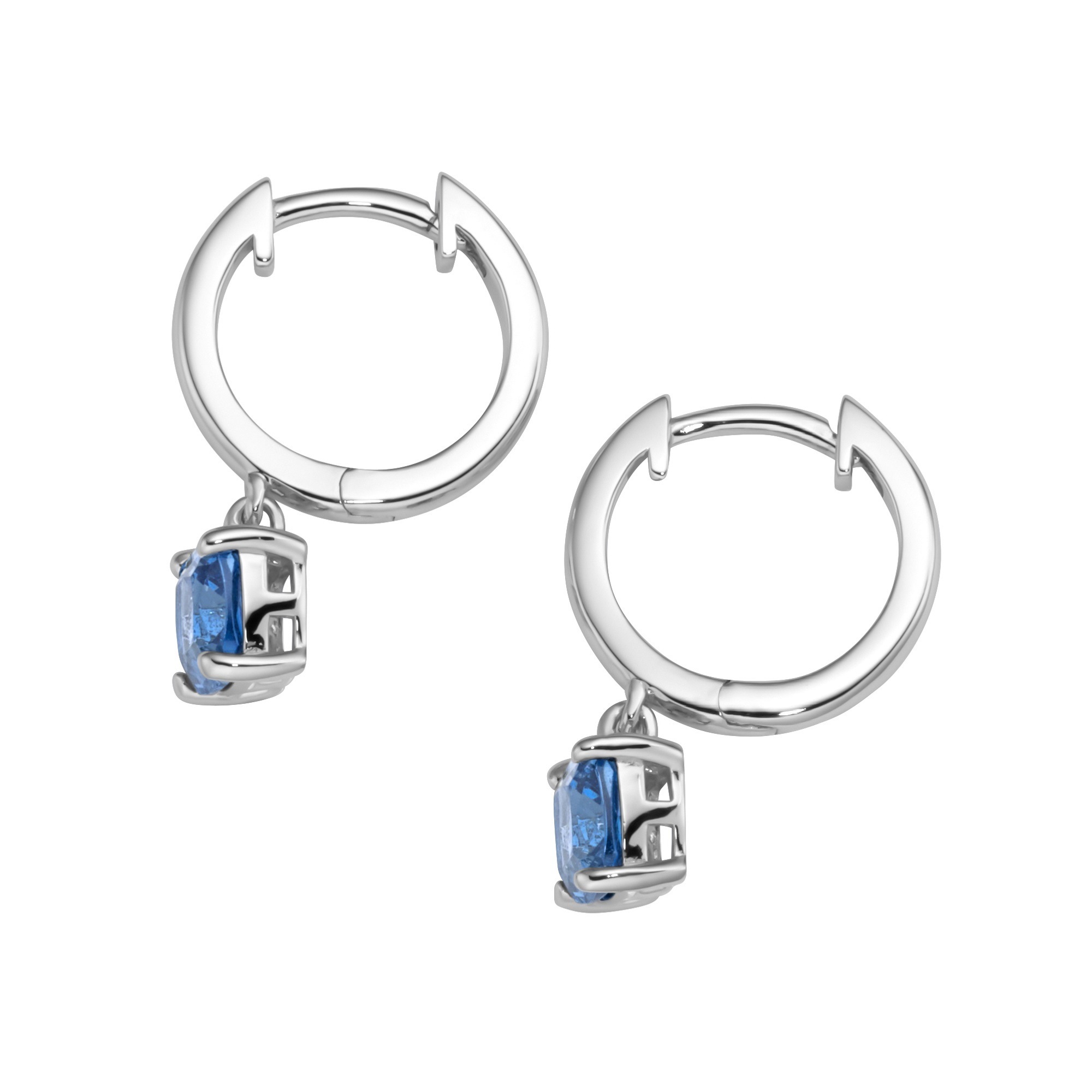 Smart Jewel Paar Creolen »Klappcreolen lila Zirkonia o. synth. Korund blau o. fuchsia, Silber 925«