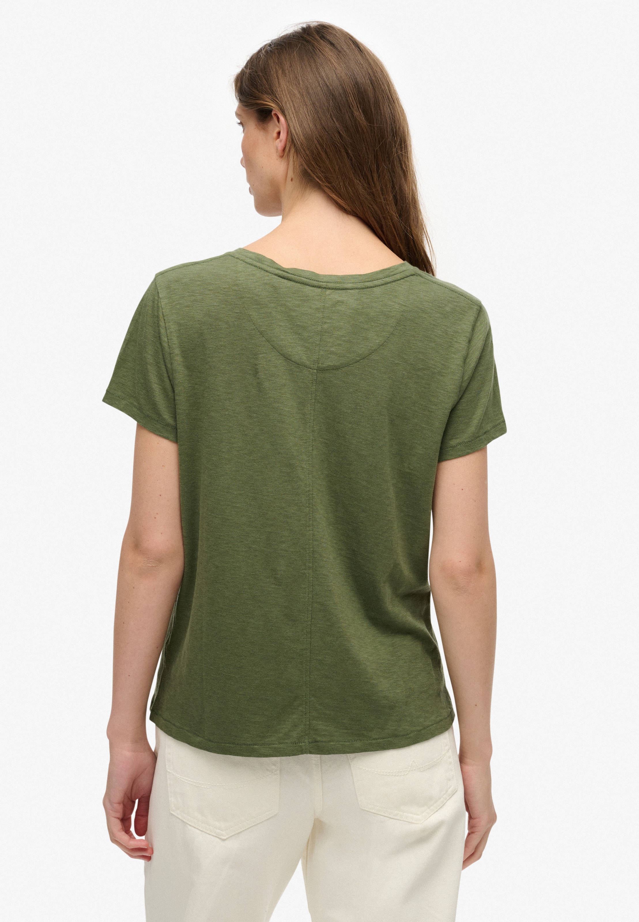 Superdry T-Shirt »STUDIOS SLUB EMB VEE TEE« Baumwollmischung, relaxed fit