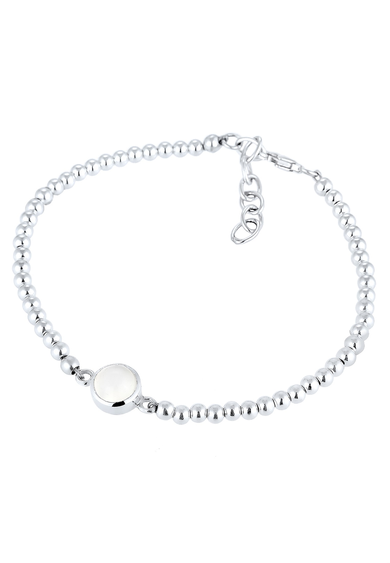 Elli Armkette »Armband Mondstein Kugel Rund 925 Sterling Silber«