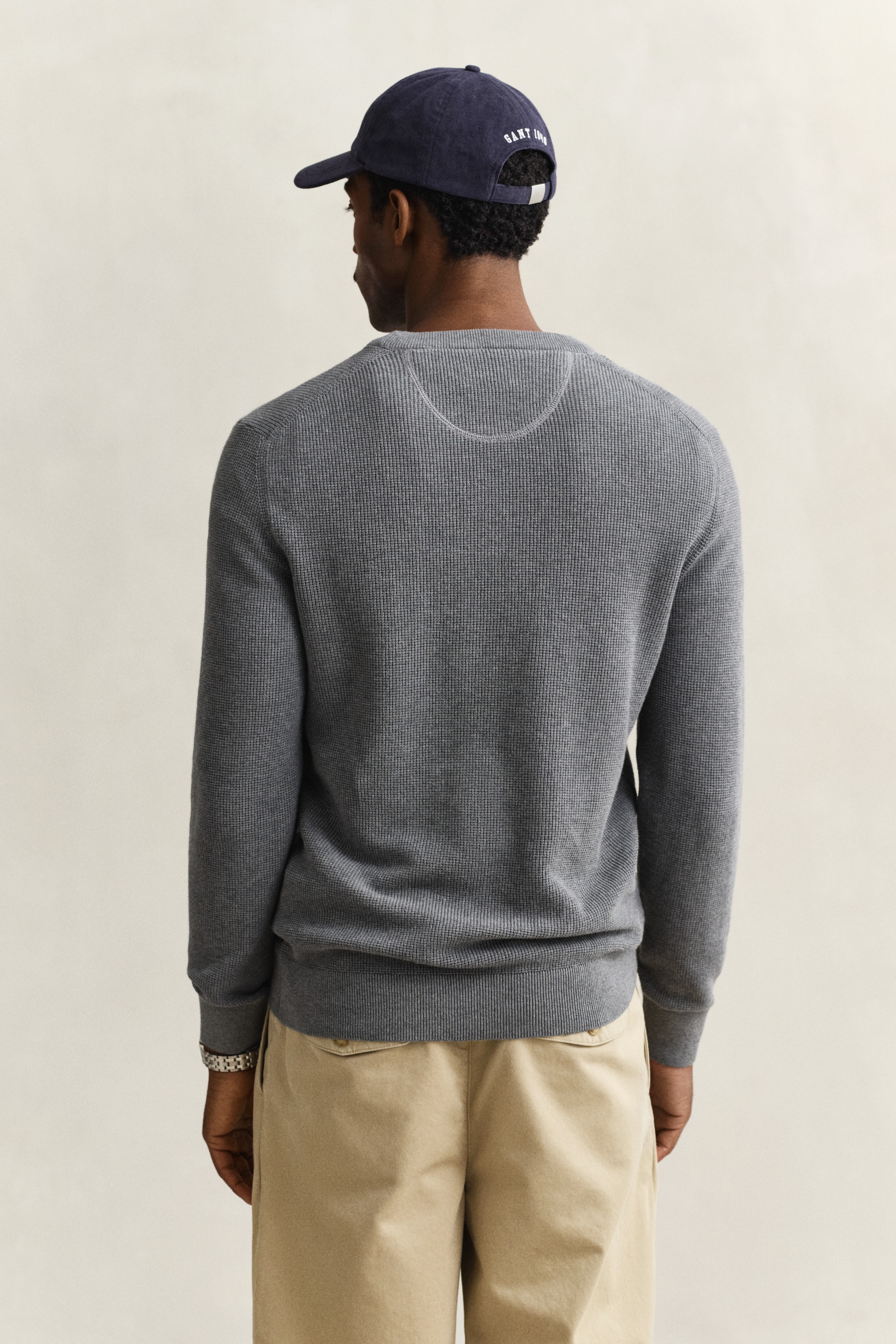 Gant Strickpullover »MICRO TEXTURED COTTON C-NECK« Regular fit mit Rundhalsausschnitt