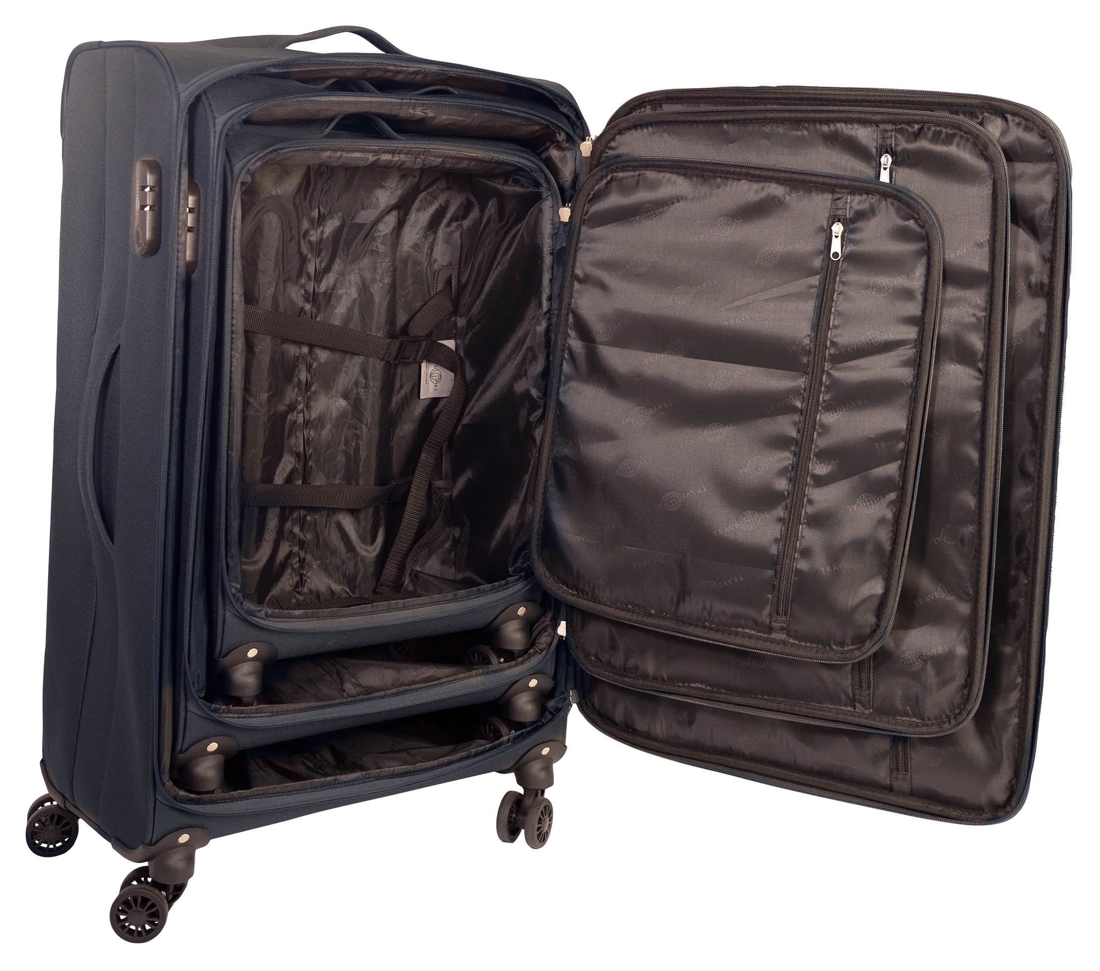 Travel Pal Trolleyset »Reisegepäck Trolley-Set PALMA«, (Set, 7 tlg.), 3 Koffer S/M/L, Reisetasche, Fliegetasche, Kofferanhänger, Koffergurt