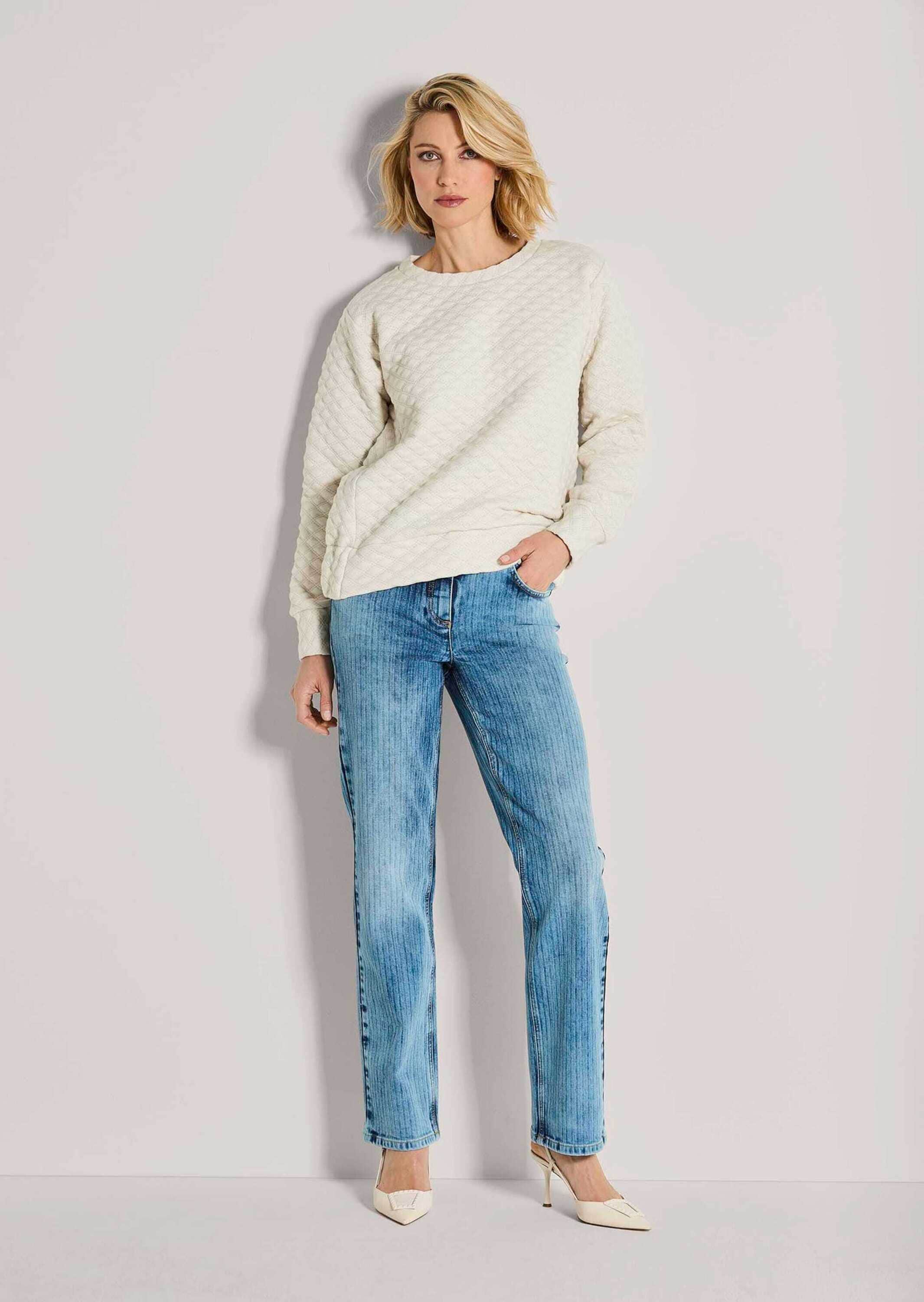 MADELEINE Langarmshirt »Struktursweater Struktursweater mit Rundhalsausschnitt«