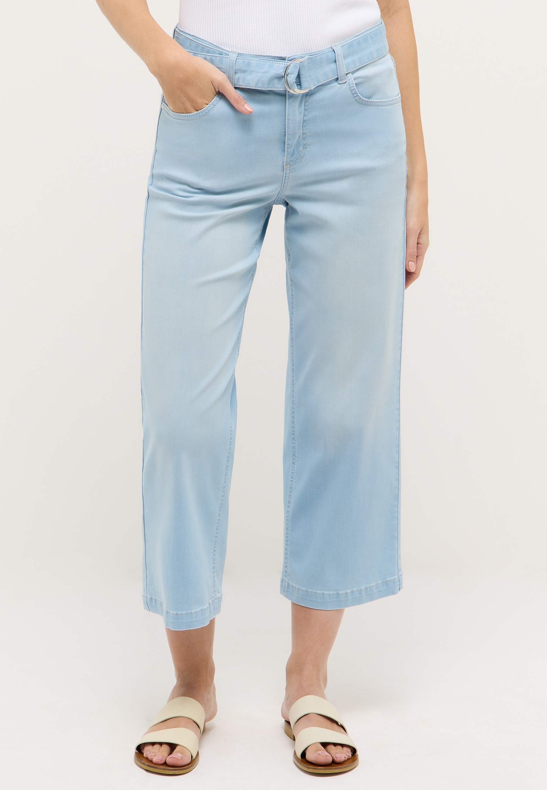 ANGELS 7/8-Jeans »Linn City« Culotte im Relaxed Fit, mit Gürtel
