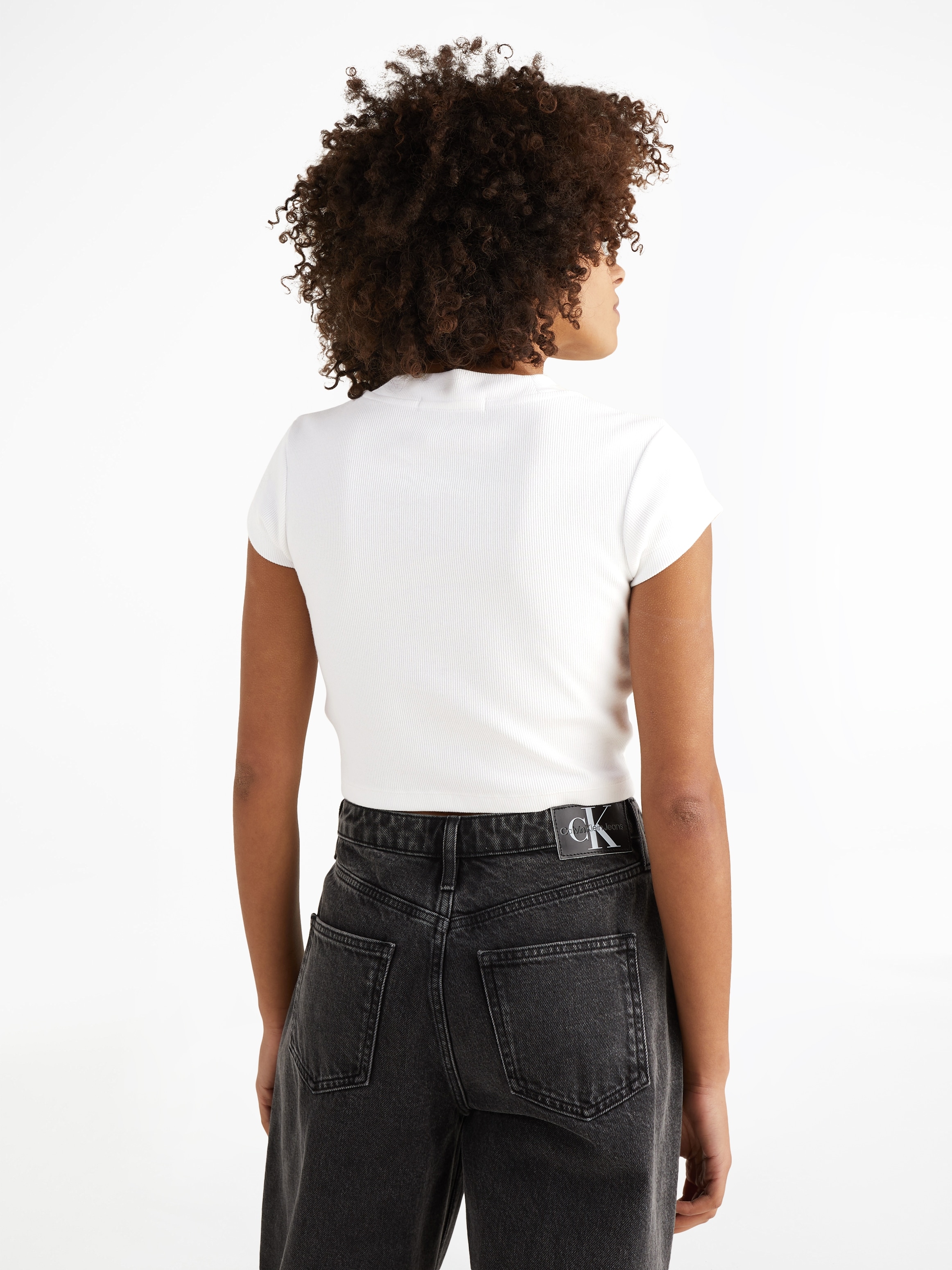 Calvin Klein Jeans T-Shirt »CK RIB BABY TEE«, in kurzer Form