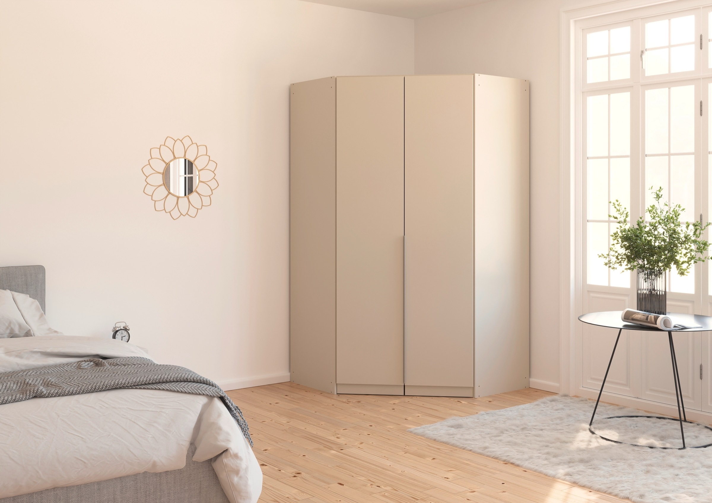 rauch Eckkleiderschrank »Kleiderschrank Schrank Ankleidezimmer Schlafzimmer Garderobe AGORDO«, (in zwei Griff-Farben), voll ausgestattet mit großzügigem Stauraum, 2 Höhen MADE IN GERMANY