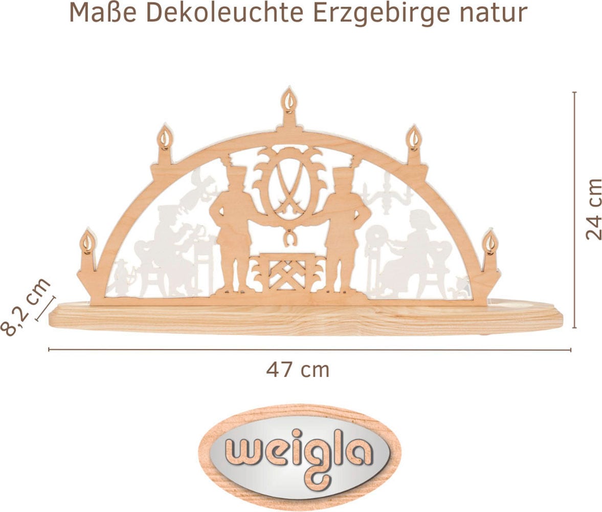 Weigla LED Schwibbogen »Erzgebirge, moderner Lichterbogen aus Holz & Acrylglas«, Erzgebirge garantiert, Weihnachtsdeko Innen, Weihnachtsbeleuchtung