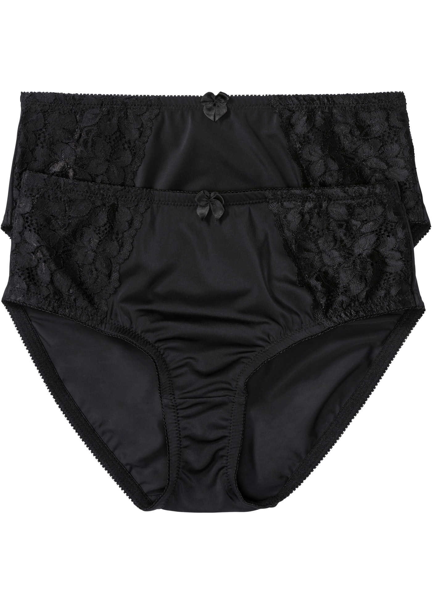 bonprix Maxislip »Maxislip mit zarter Spitze (2er Pack)« Packung, 2 Stk. mit zarter Spitze, aus Polyamid und Elasthan, klassische Passform