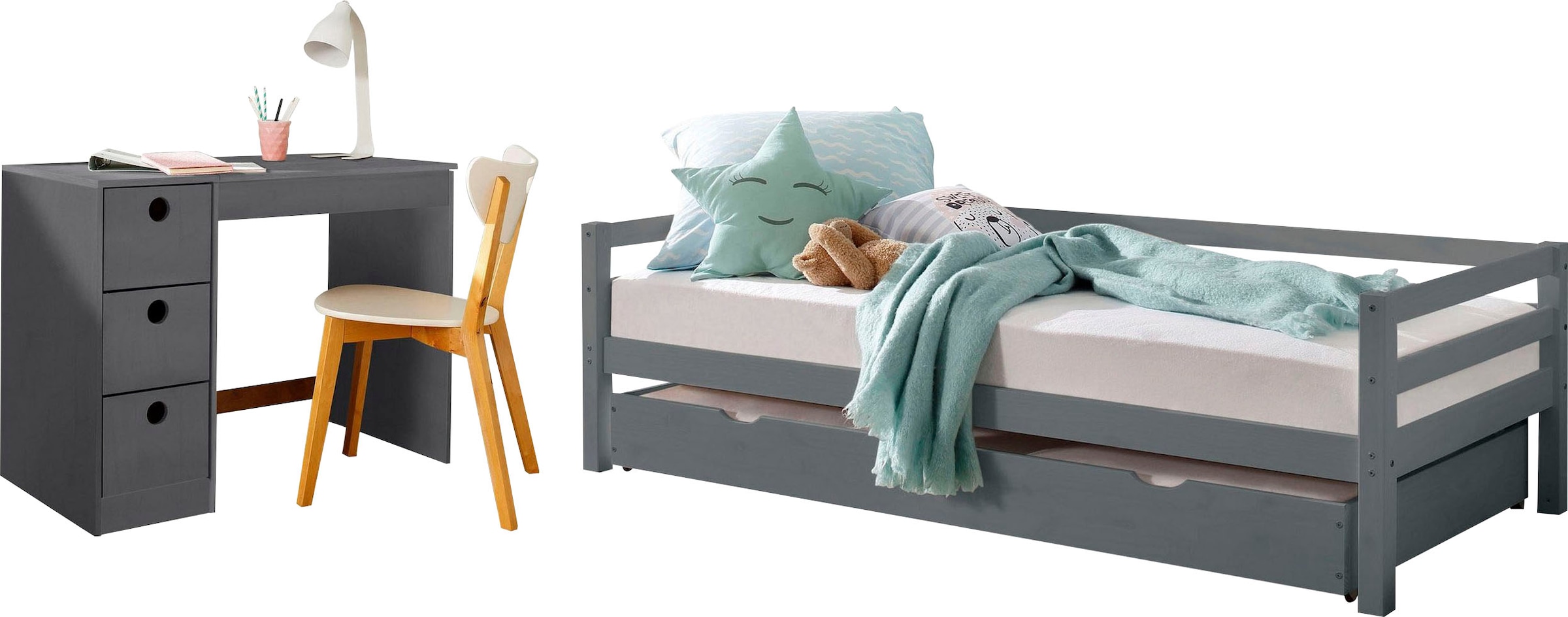 Jugendzimmer-Set »Alpi«, (Spar-Set, 2 tlg.), Daybed mit 2. Liegefläche und...