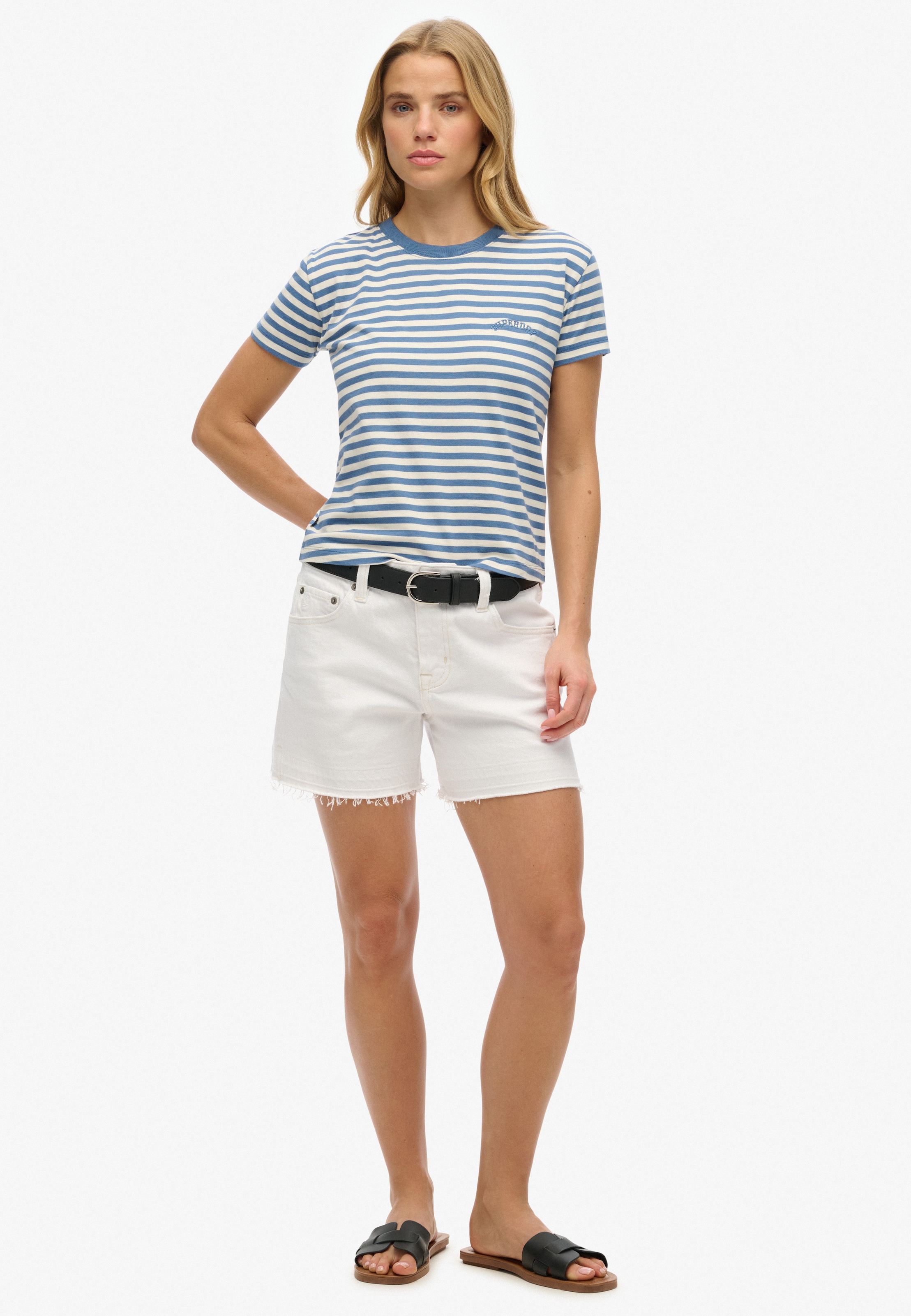 Superdry T-Shirt »ESSENTIAL LOGO STR FITTED TEE«, angenehmes Tragegefühl durch besonders weiche Haptik