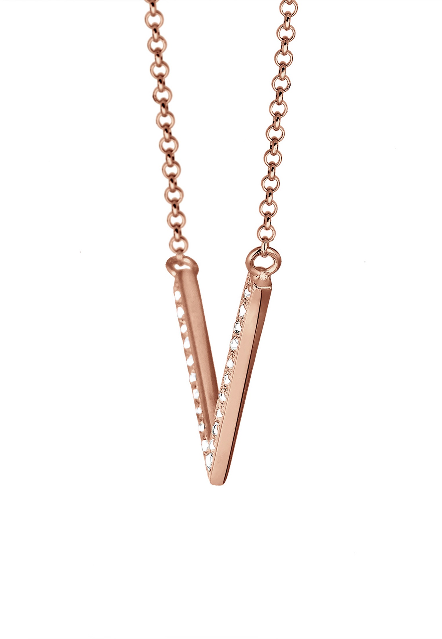 Elli Silberkette »Halskette V-Kette Kristalle 925 Silber«