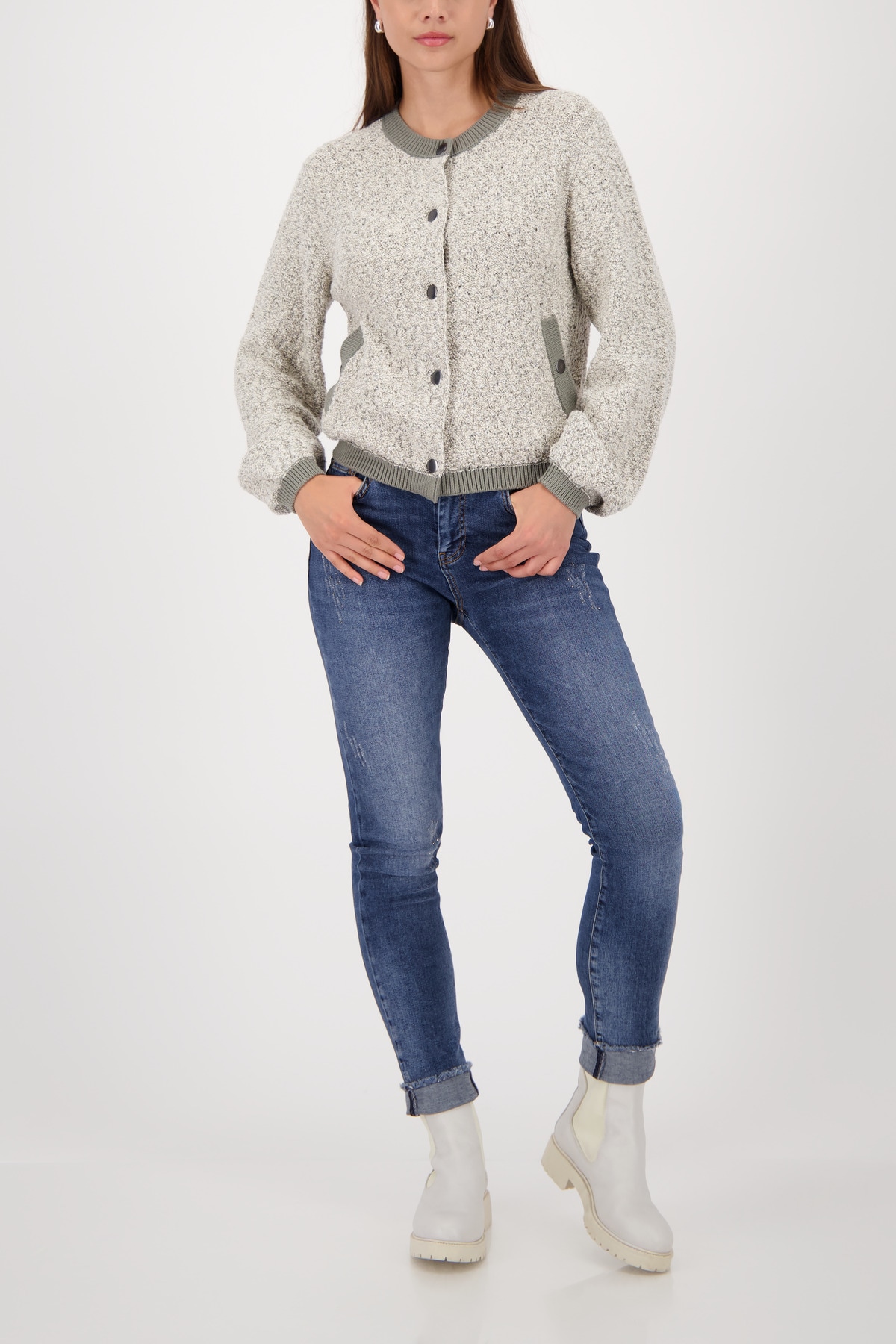 Monari Strickjacke »Jacke Strickjacke Tweed«