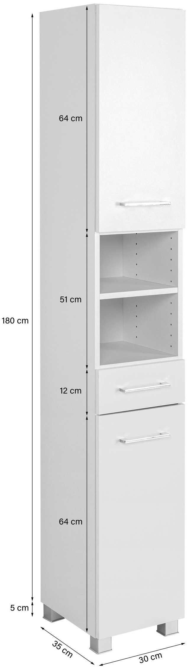 welltime Badmöbel-Set »Avignon«, (3 St.), mit 3D-Spiegelschrank mit LED-Aufsatzleuchte